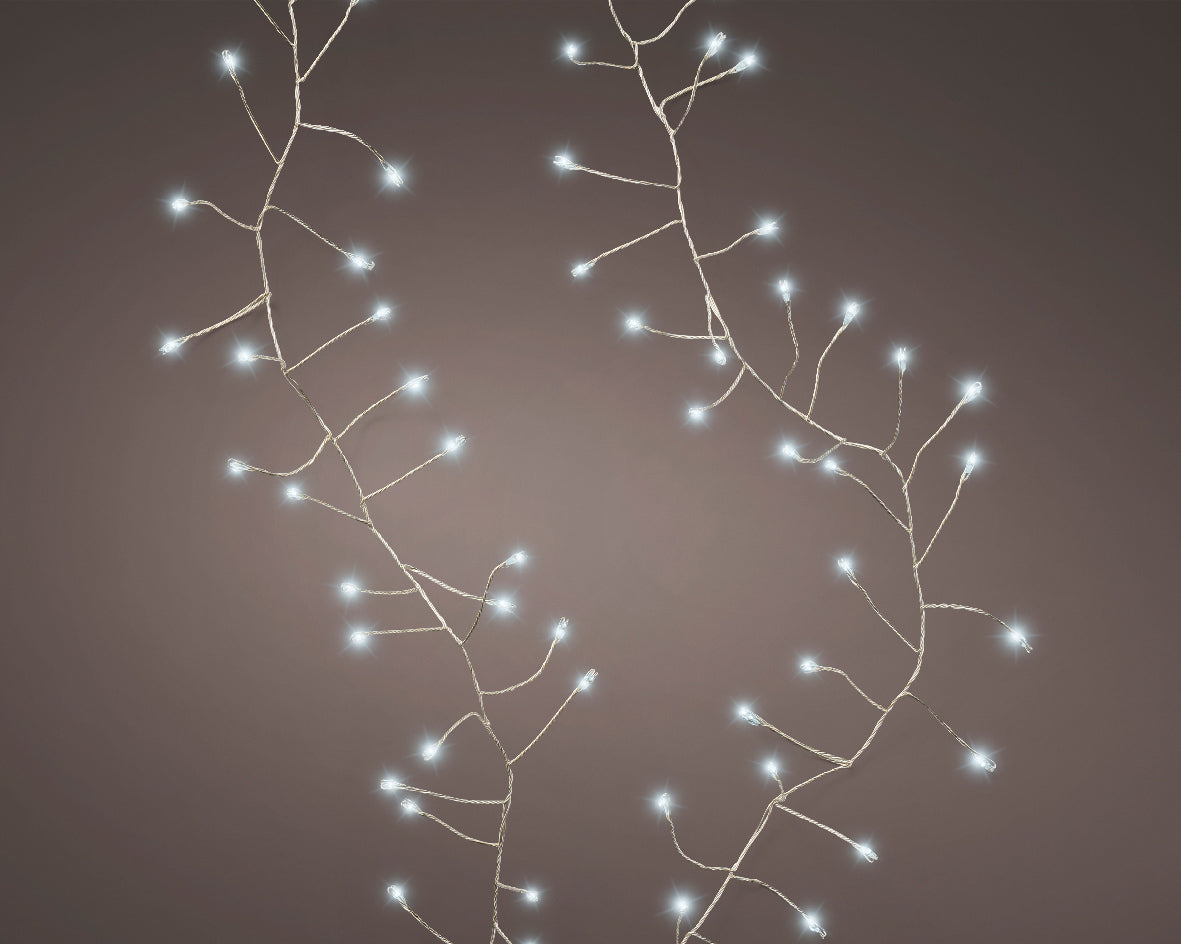 Compact Micro Garland String Lights - 100 LED - Cool White - Silver Wire