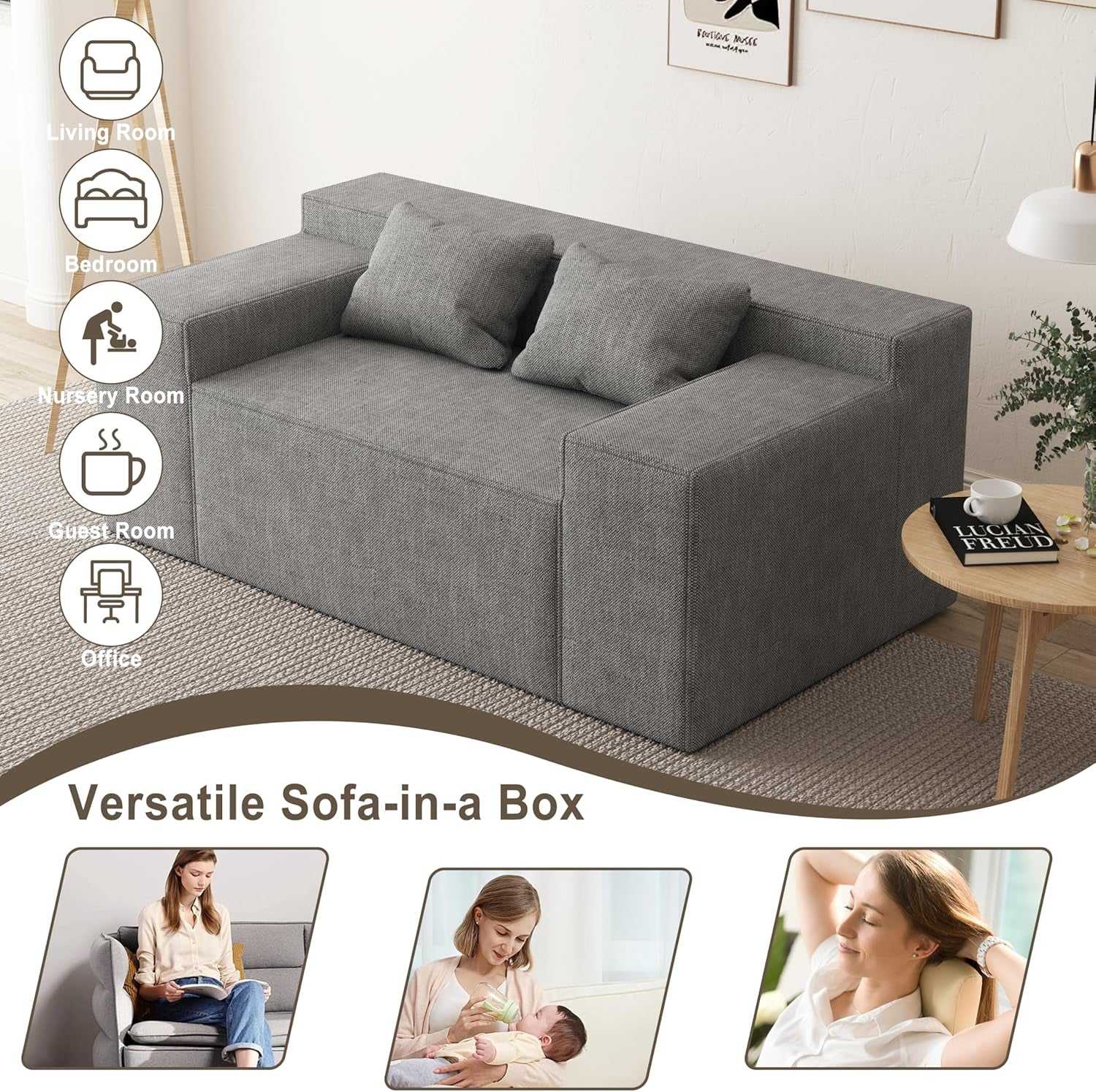 Compact Modern Loveseat Sofa Couch for Small Spaces