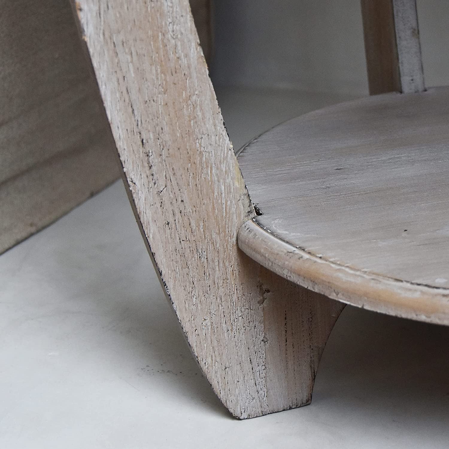 Compact Rustic French Country End Table With Storage Shelf