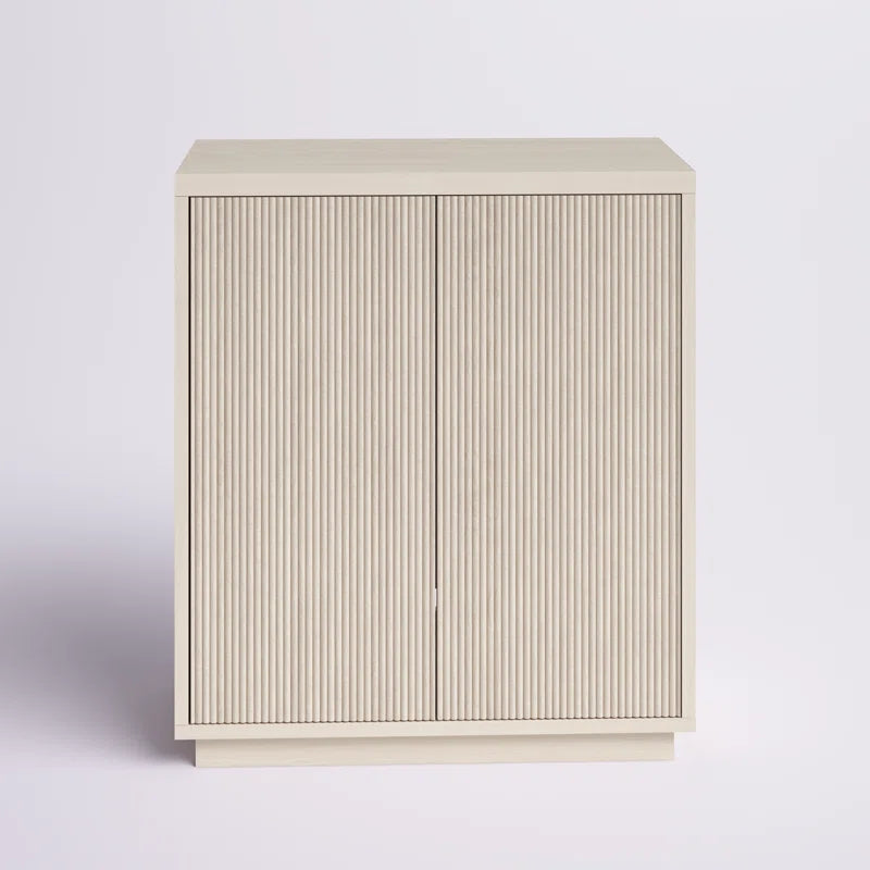 Compact Wood Grain Accent Cabinet With Adjustable Shelf