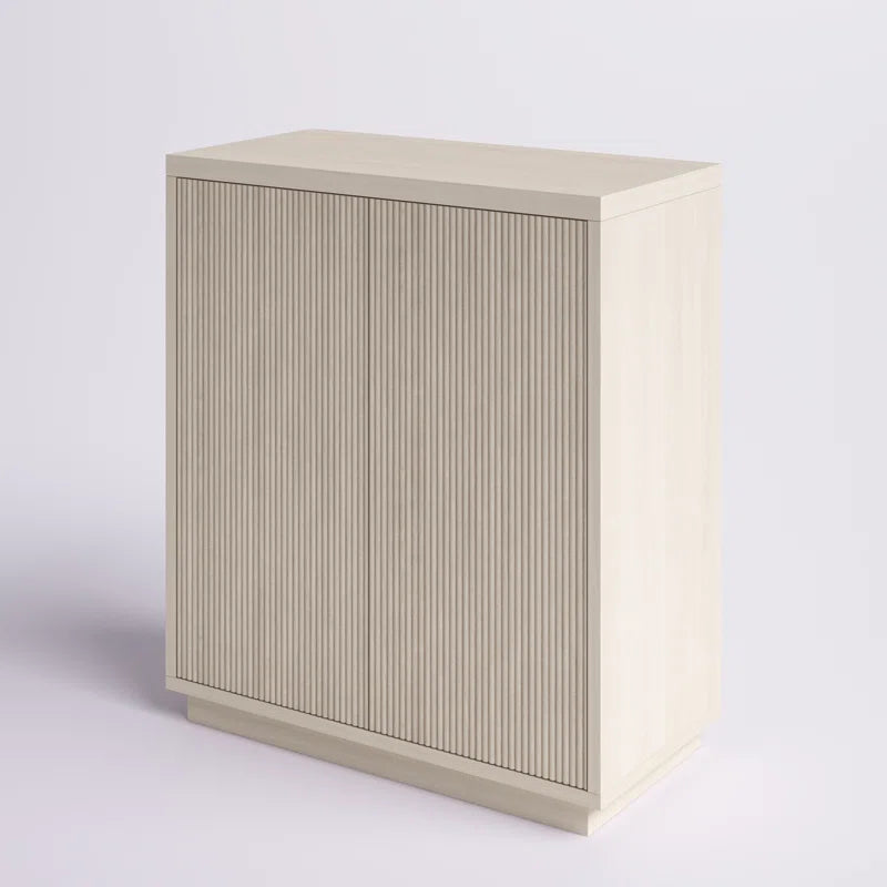 Compact Wood Grain Accent Cabinet With Adjustable Shelf