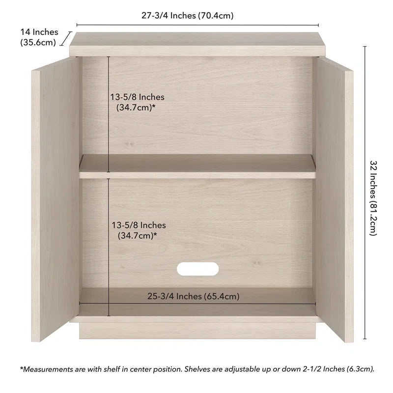 Compact Wood Grain Accent Cabinet With Adjustable Shelf