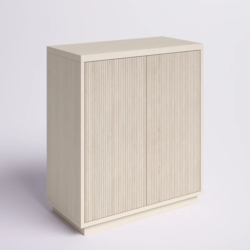 Compact Wood Grain Accent Cabinet With Adjustable Shelf