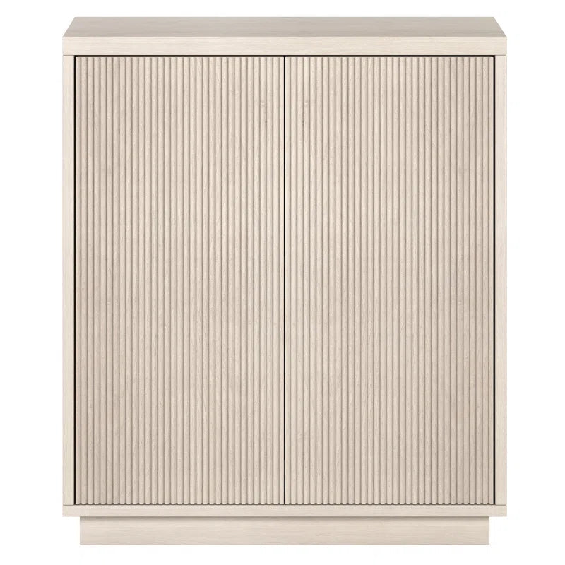 Compact Wood Grain Accent Cabinet With Adjustable Shelf