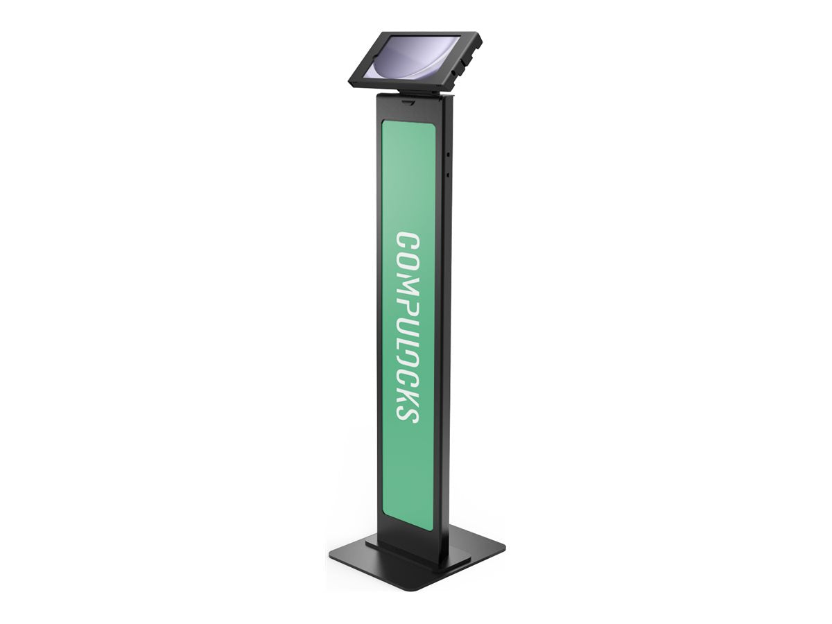Compulocks Galaxy Tab A9 Apex Enclosure Brandable Floor Stand Black - Stand - for tablet - brandable - lockable - metal