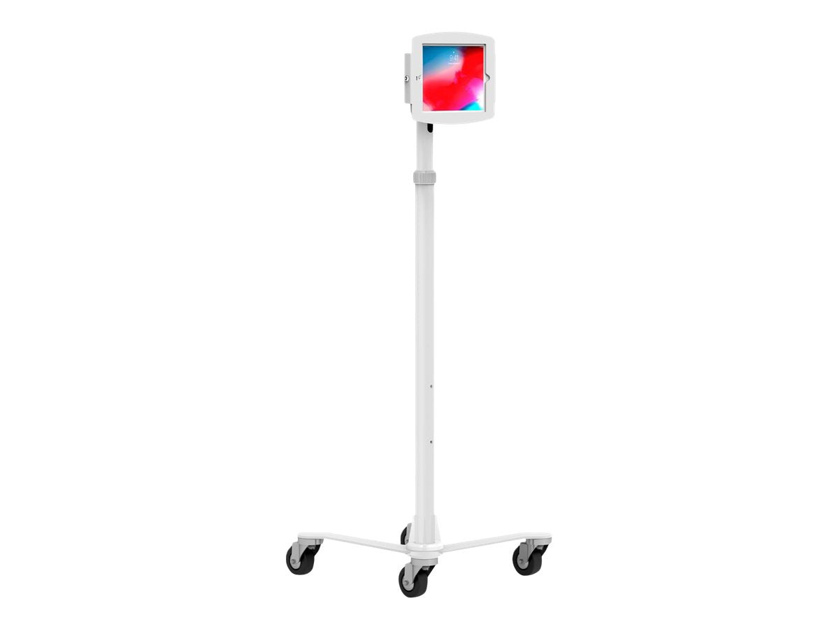 Compulocks iPad 10.2IN Space Enclosure Medical Rolling Cart Extended White