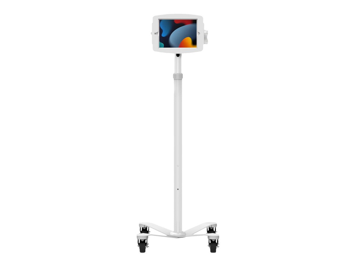 Compulocks iPad 10.2IN Space Enclosure Medical Rolling Cart Extended White