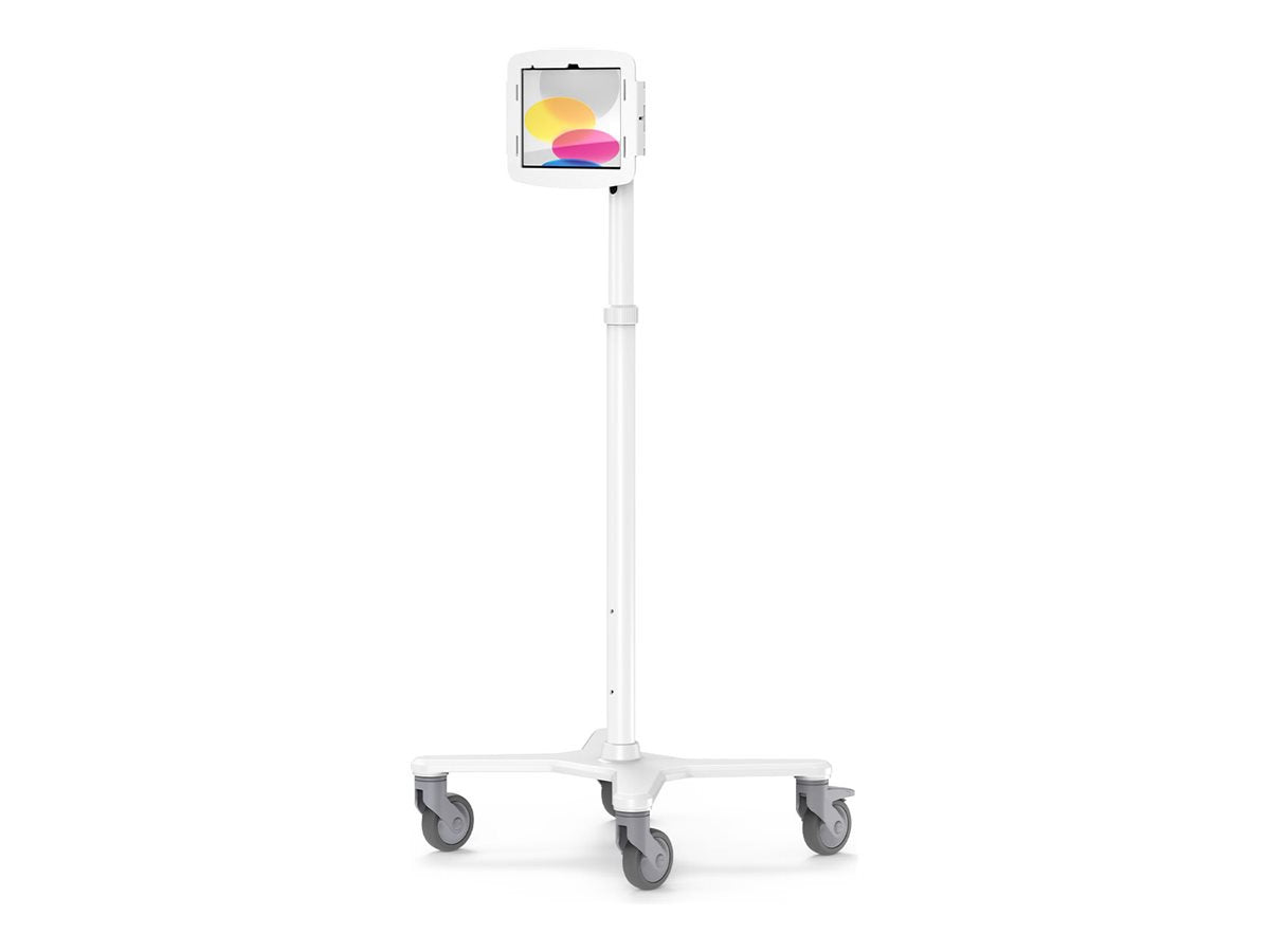 Compulocks iPad 10.2IN Space Enclosure Medical Rolling Cart Extended White