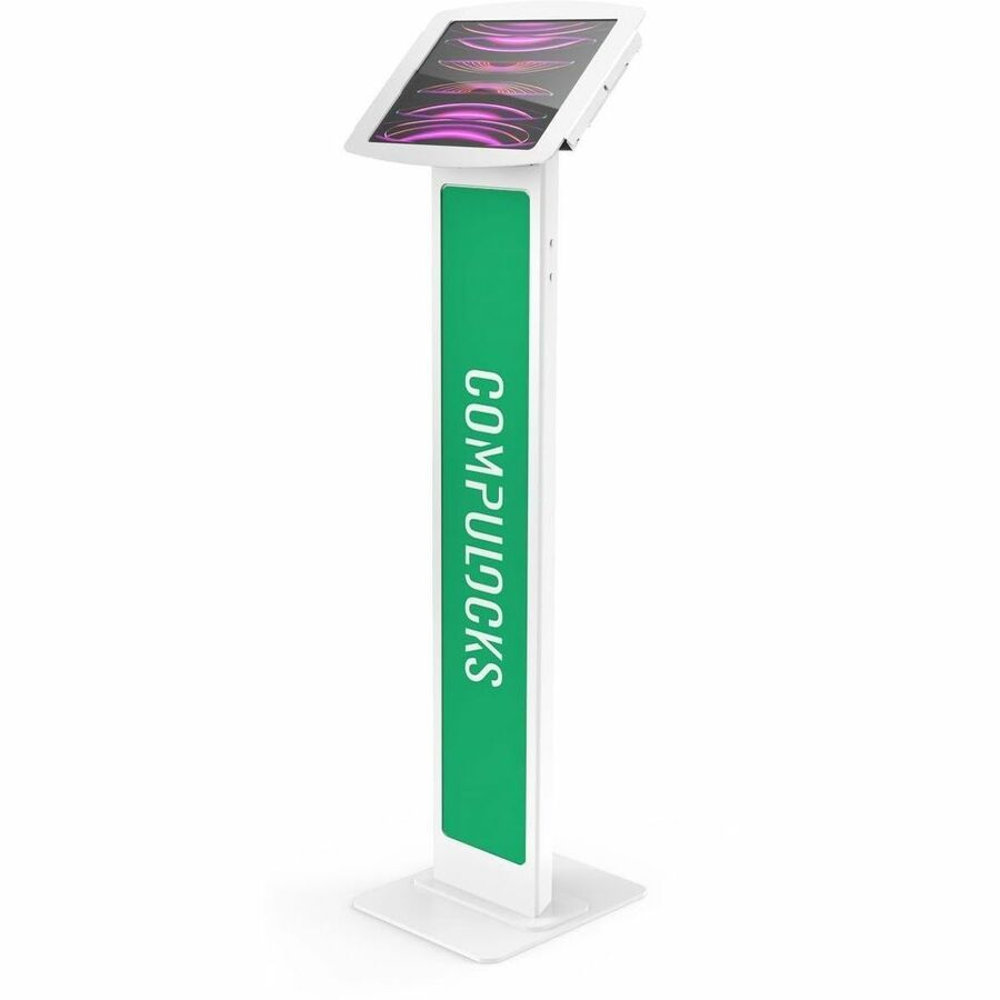 Compulocks iPad Pro 12.9" (3-6th Gen) Space Enclosure Brandable Floor Stand White 140W299PSENW