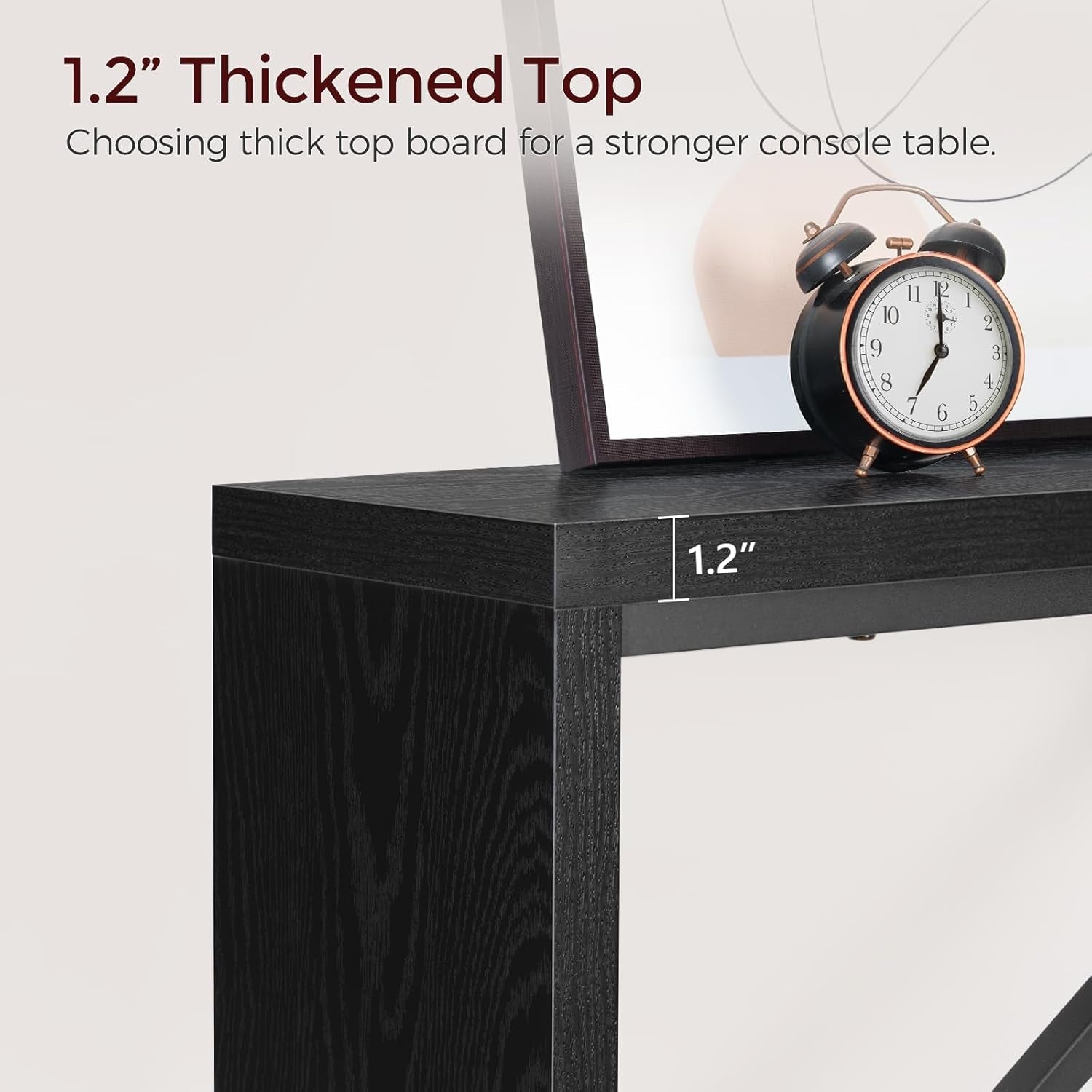 Console Table 70.9 Inch Long Black Industrial Farmhouse