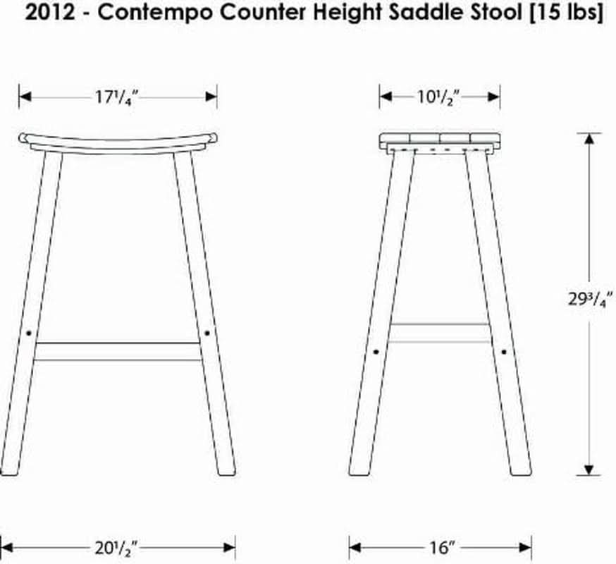 Contempo Bar Height Saddle Seat Bar Stool Black Frame Sand Seat Weatherproof Polywood Construction