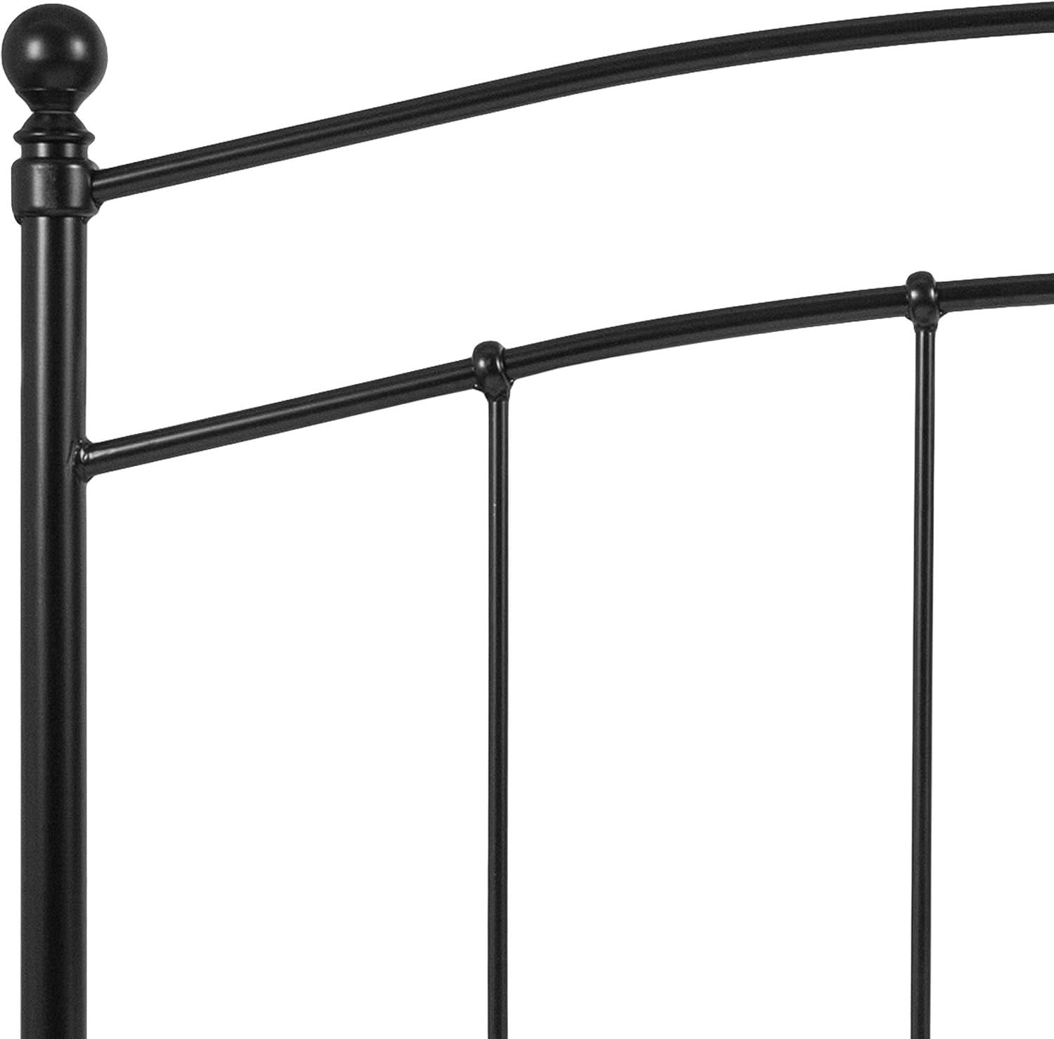 Contemporary Black Metal Queen Size Headboard with Support