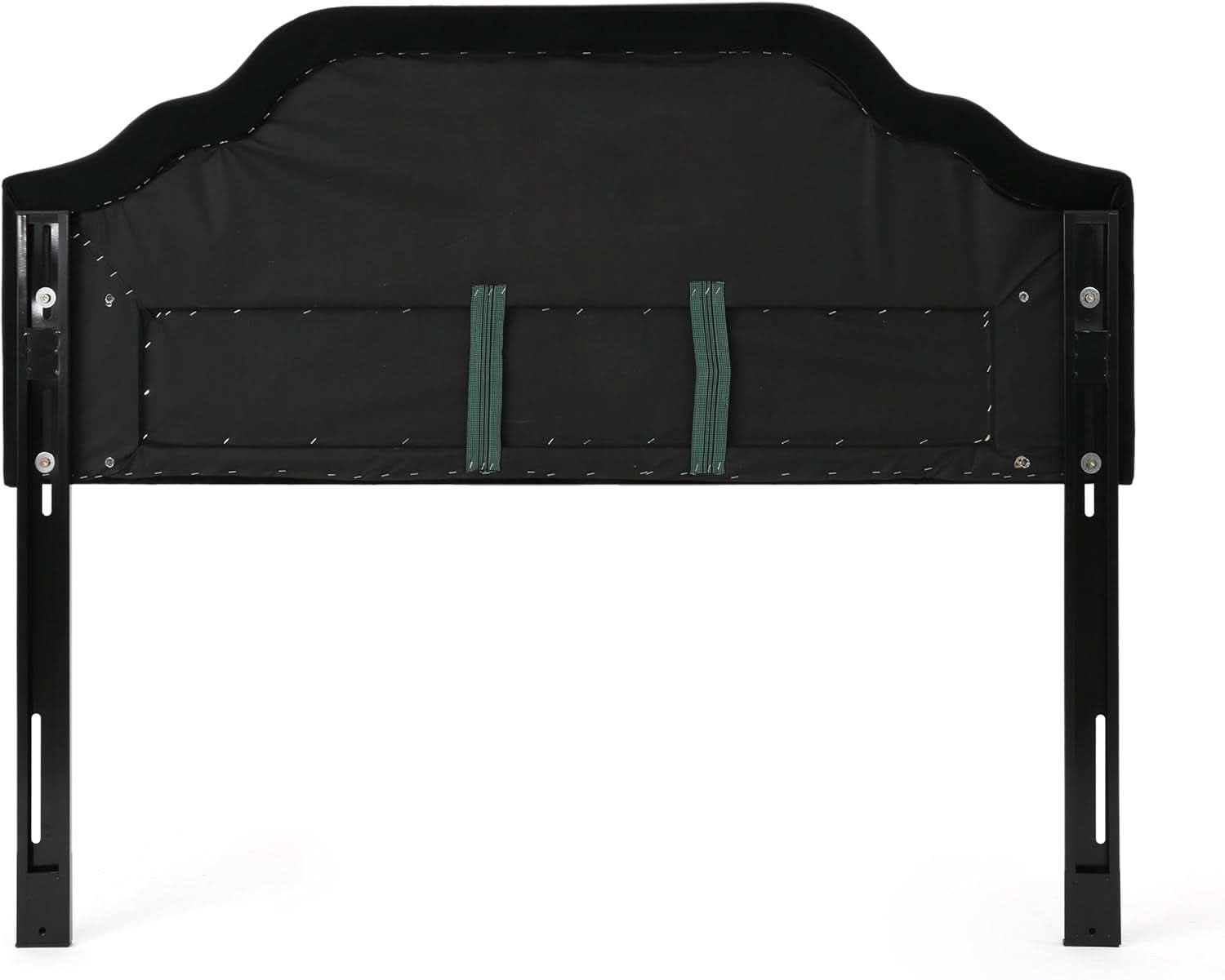 Contemporary Black Velvet Headboard with Button Tufted Design