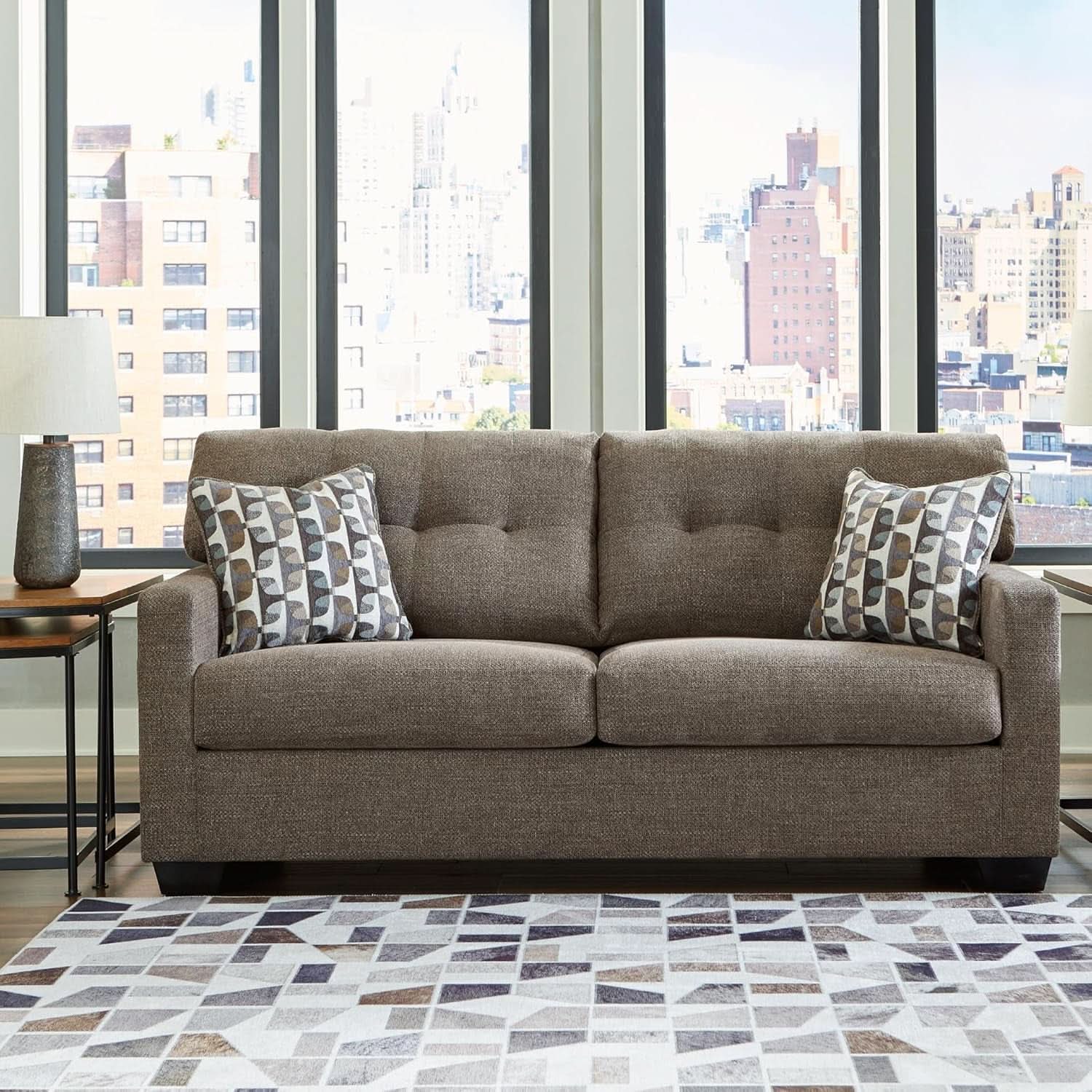 Contemporary Espresso Full Size Sofa Sleeper MemoryFoam