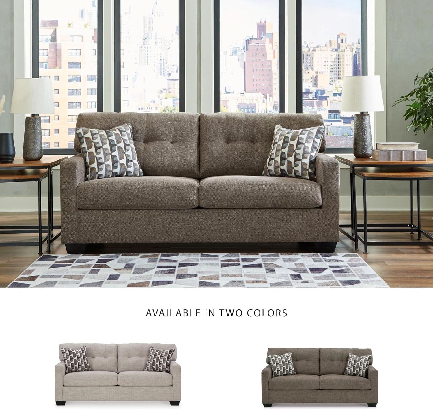 Contemporary Espresso Full Size Sofa Sleeper MemoryFoam