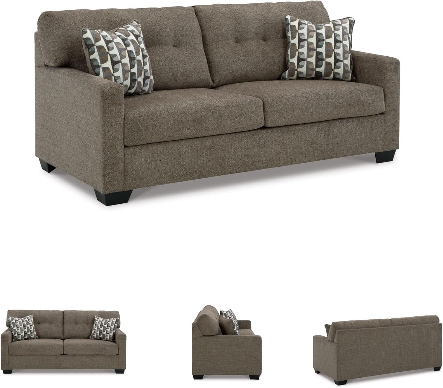 Contemporary Espresso Full Size Sofa Sleeper MemoryFoam