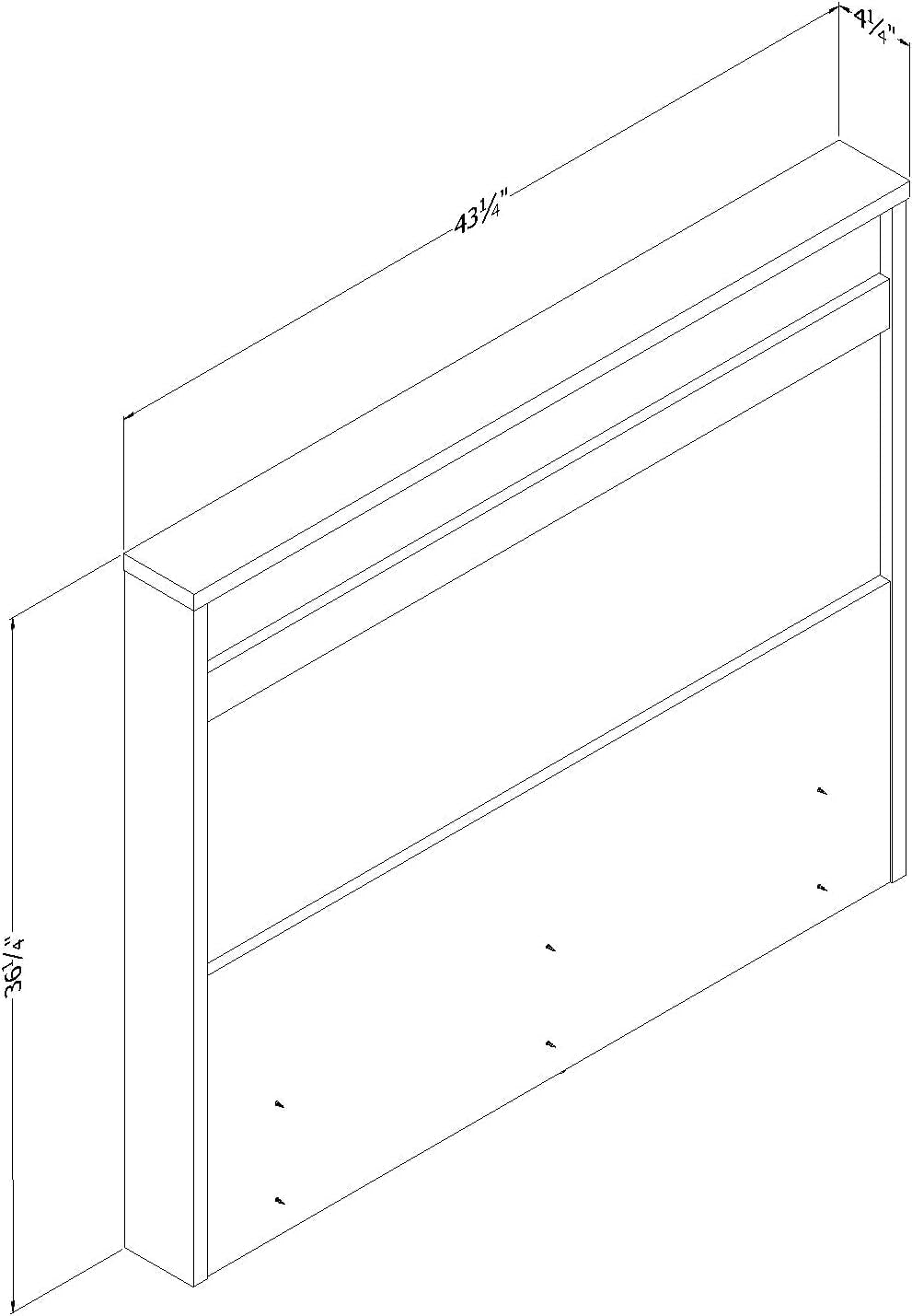 Contemporary Twin Headboard in Bleached Oak Finish
