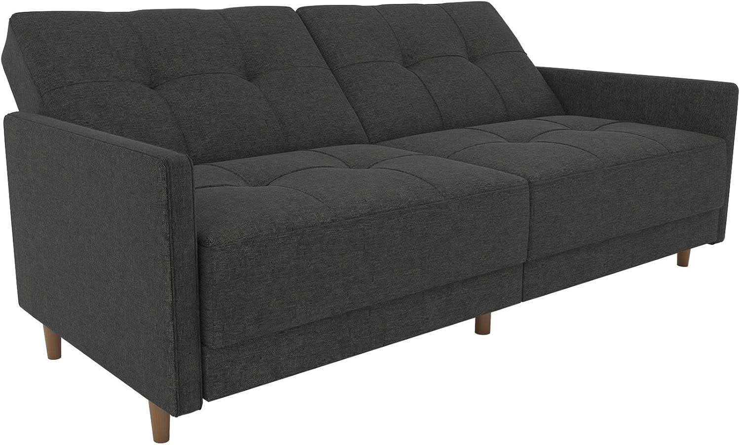 Contemporary Upholstered 76 Inch Grey Sleeper Sofa