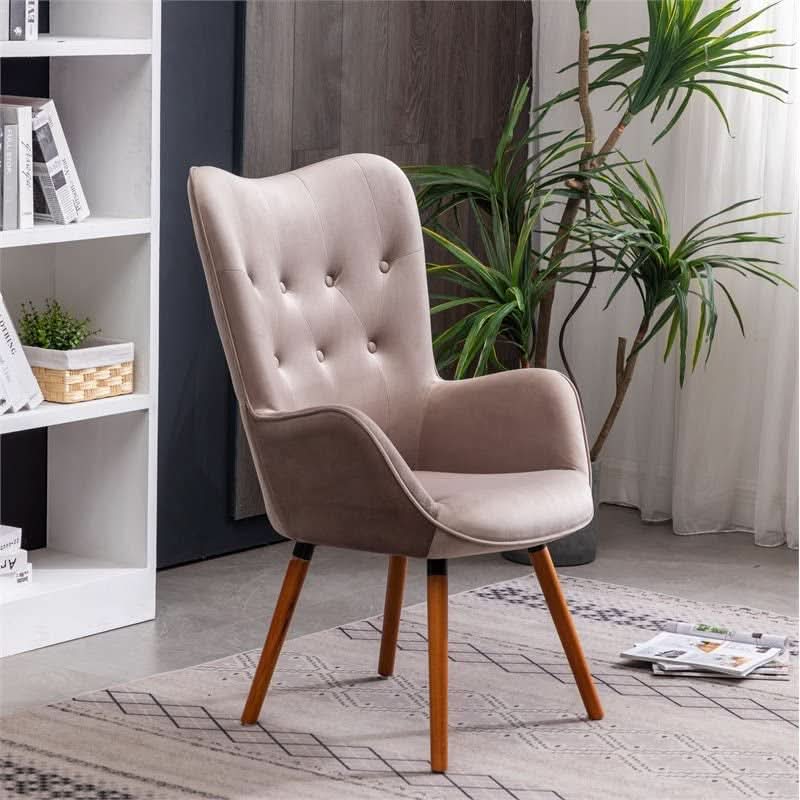 Contemporary Velvet Upholstered Accent Chair Chocolate
