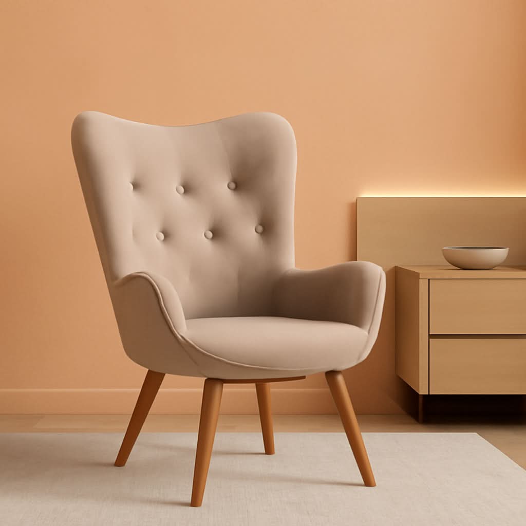 Contemporary Velvet Upholstered Accent Chair Chocolate