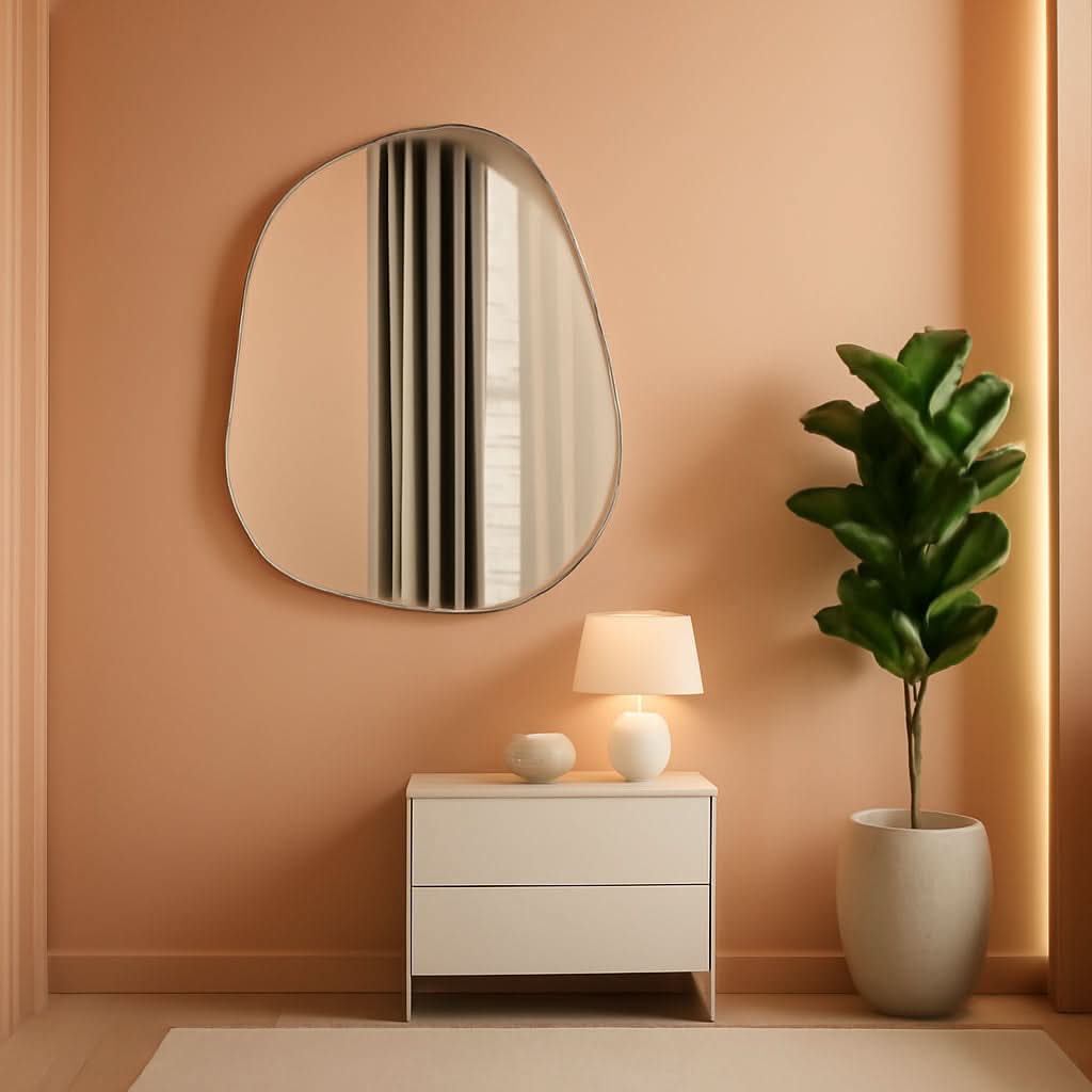 Contemporary Wall Mirror With Gold Frame 32x24 Inches for Living Room