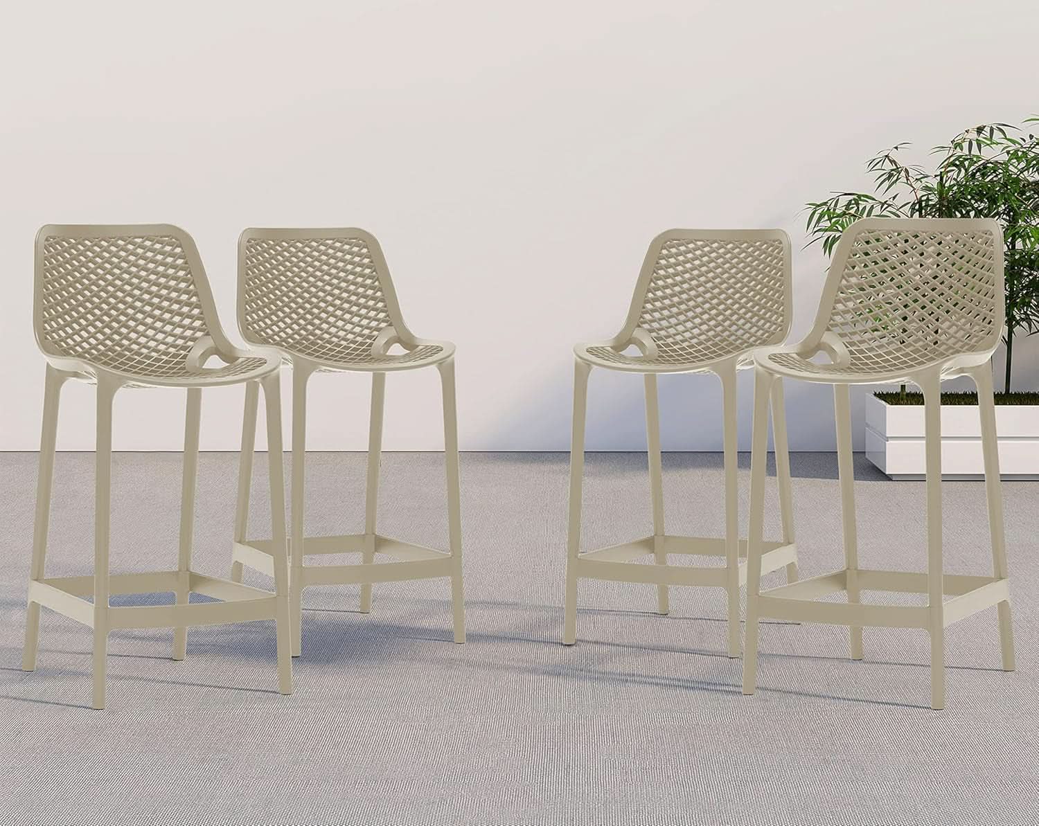Contemporary Weather Resistant Outdoor Patio Stool Set
