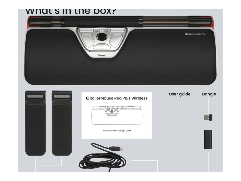 Contour RollerMouse Red Plus - Centred mouse - ergonomic - 7 buttons - wireless - Bluetooth