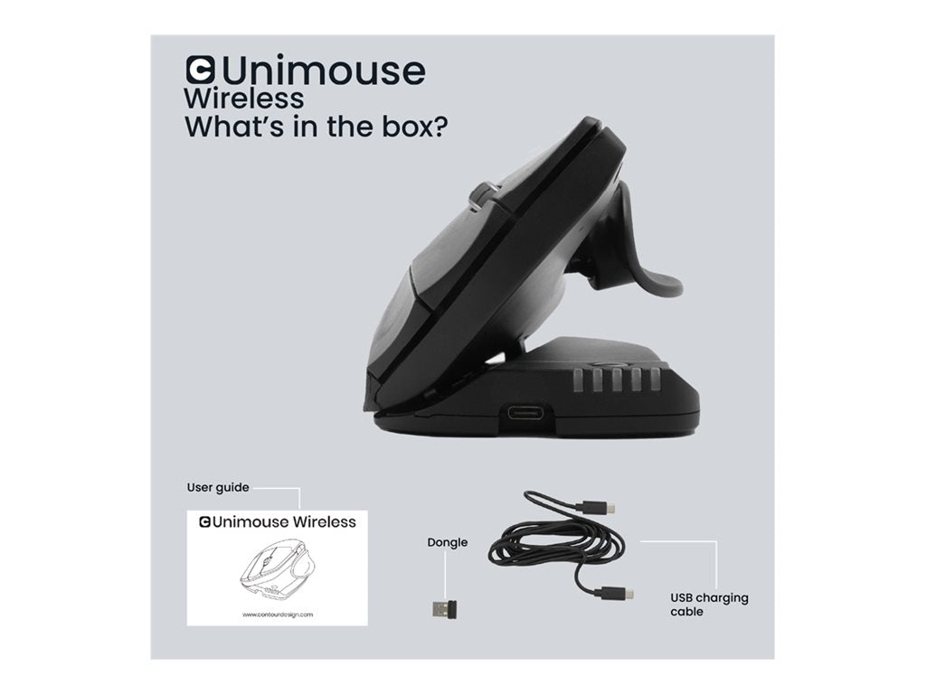 Contour Unimouse - Vertical mouse - ergonomic - left-handed - 7 buttons - wireless