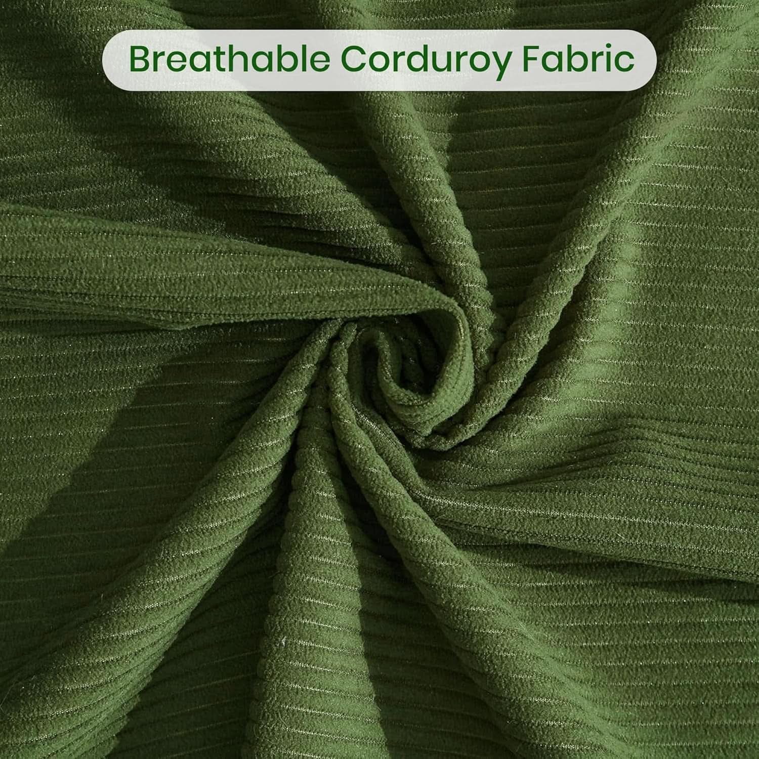Convertible Floor Sofa Bed Comfy Corduroy Design Green