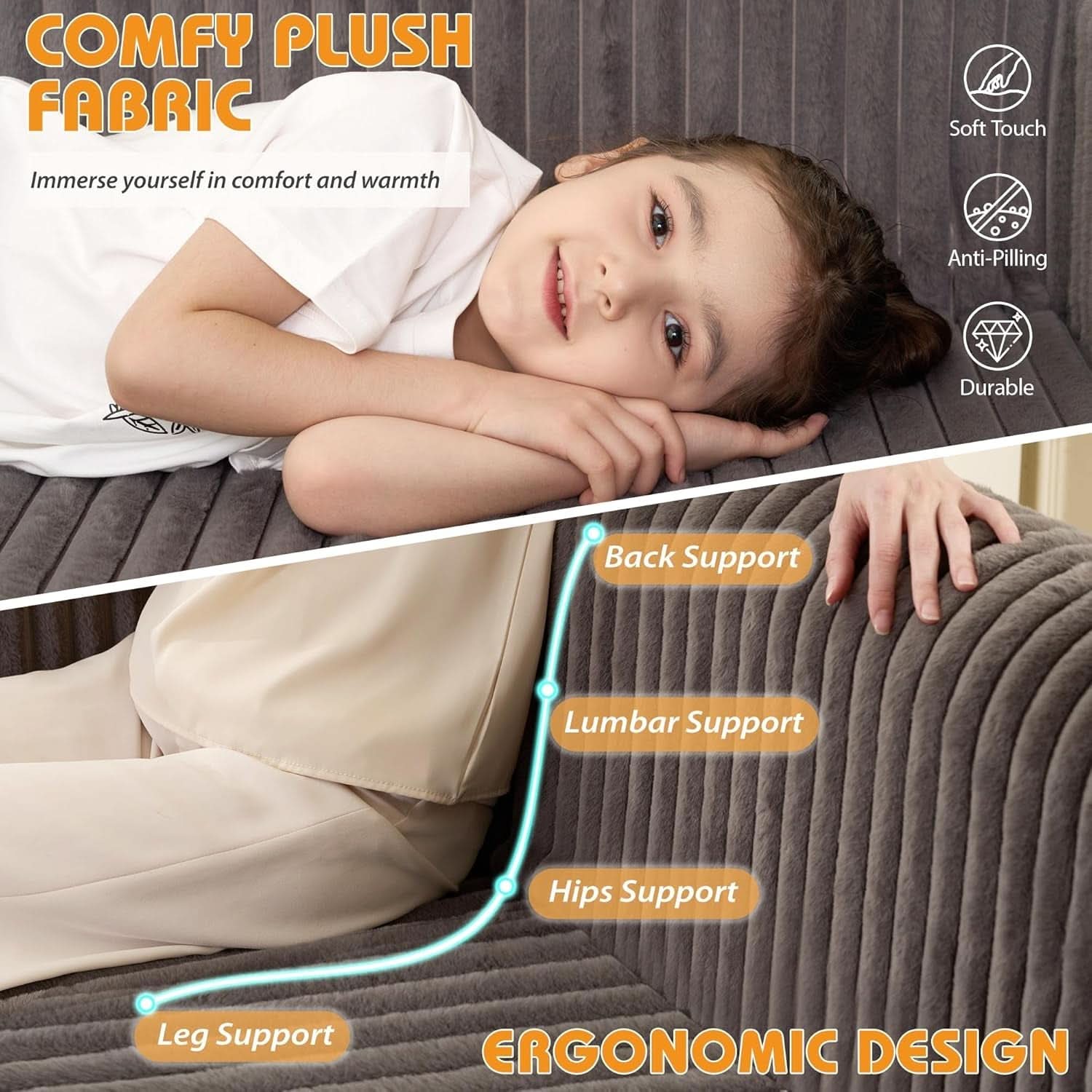 Convertible Folding Sofa Bed Comfy Multi-Functional Lounge Chair