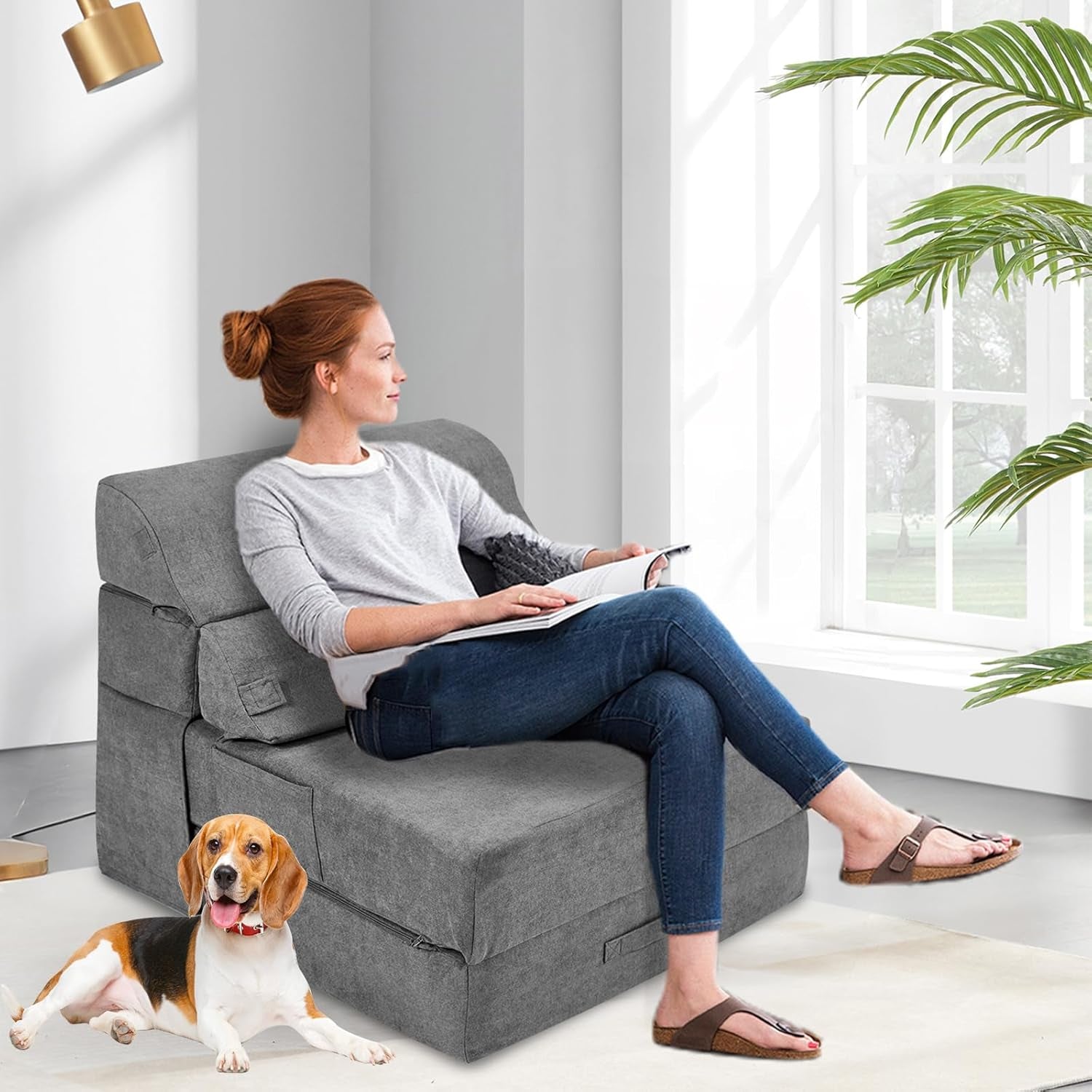 Convertible Folding Sofa Bed with Back Support and Comfort