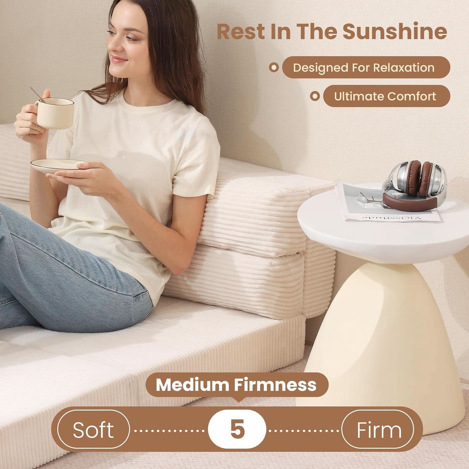 Convertible Folding Sofa Bed with Pillow and Mattress