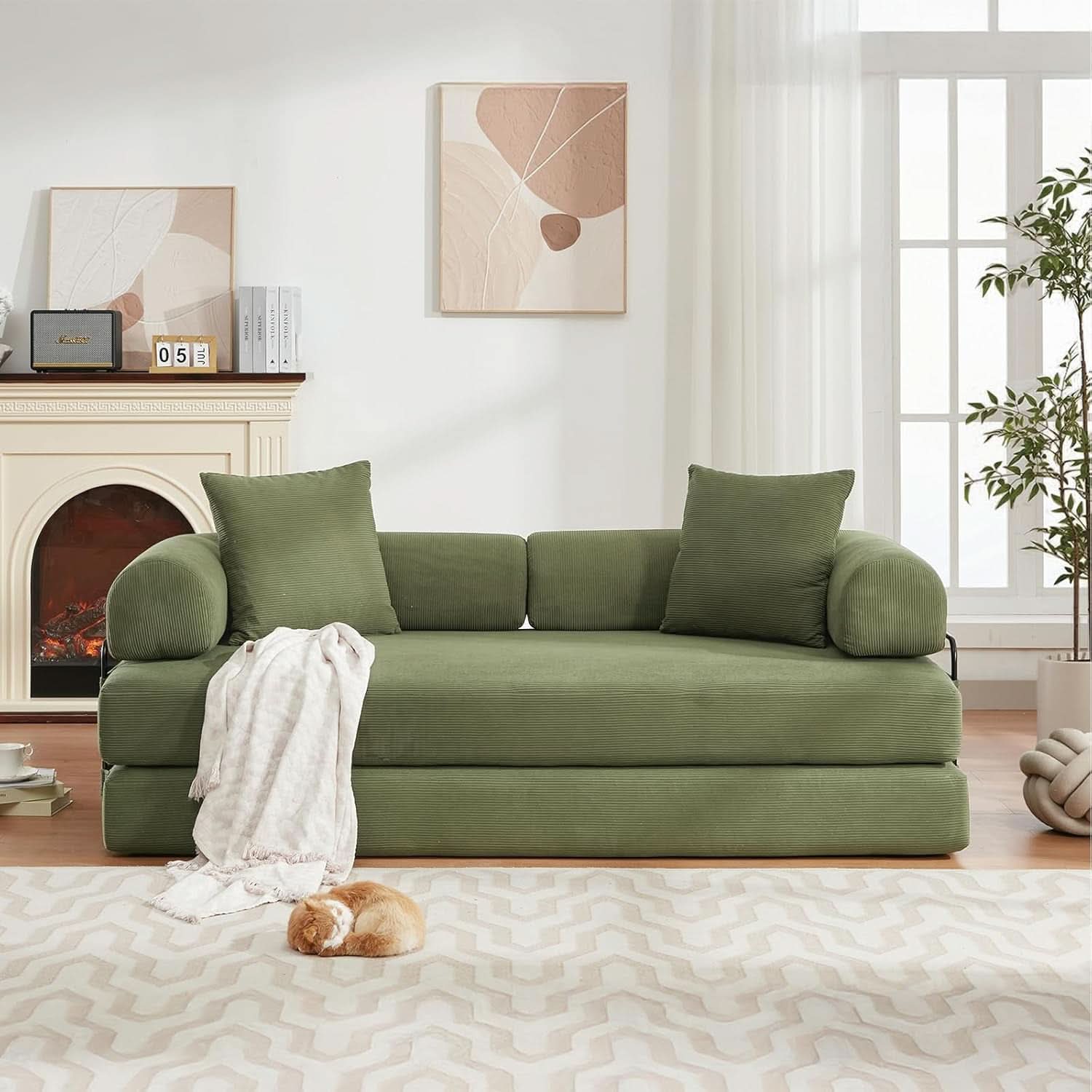 Convertible Folding Sofa Bed with Removable Backrest