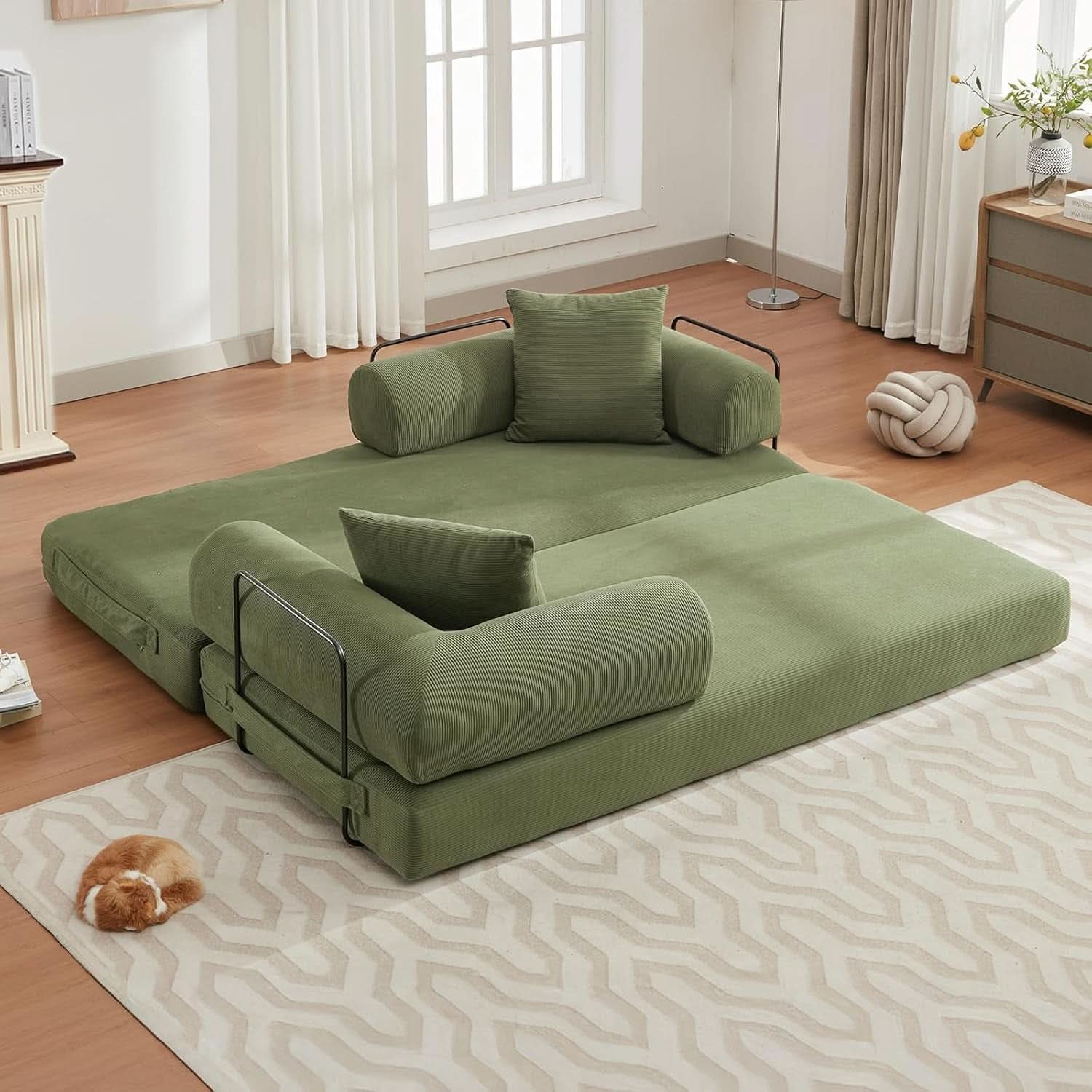 Convertible Folding Sofa Bed with Removable Backrest