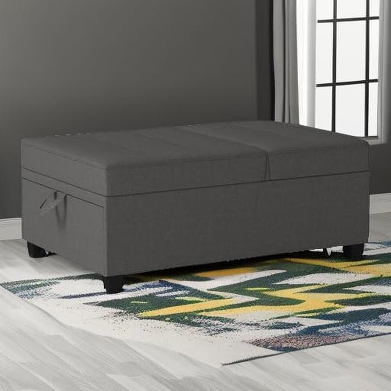 Convertible Futon Chair With Lumbar Pillow And Pockets