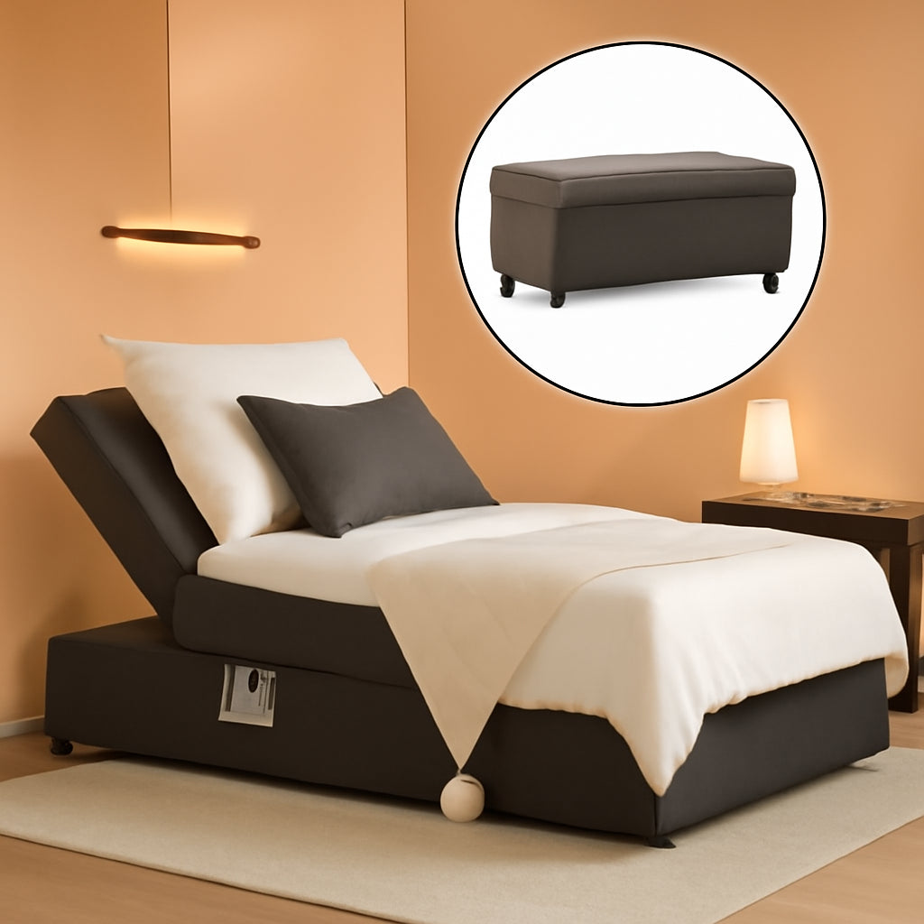Convertible Futon Chair With Lumbar Pillow And Pockets