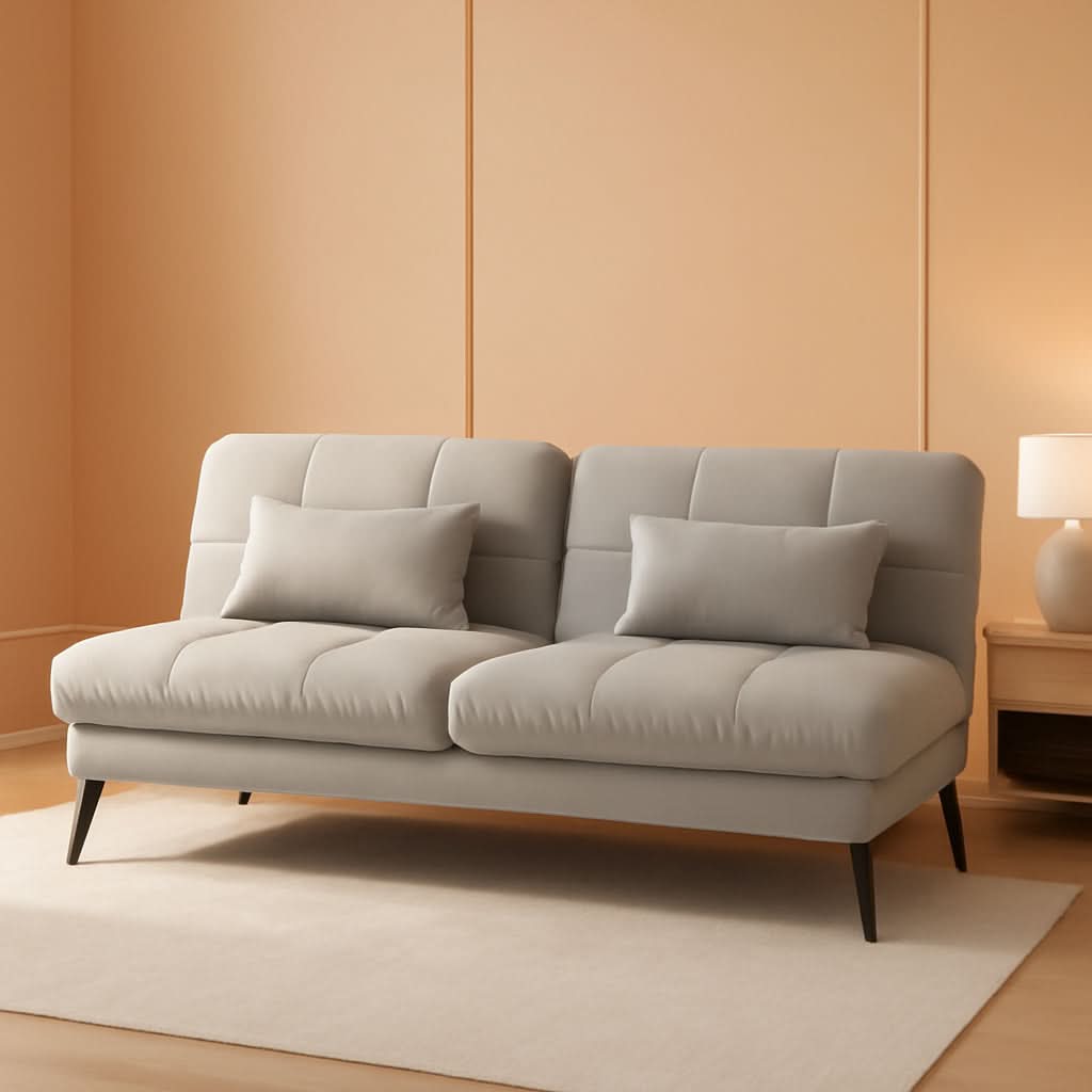 Convertible Futon Sofa Bed 68 Inch Dark Grey Upholstery