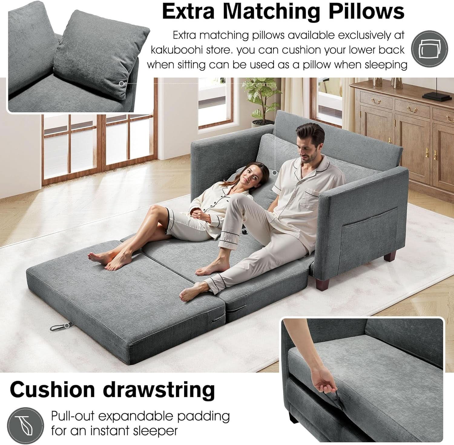 Convertible Loveseat Sleeper Sofa Bed for Small Spaces
