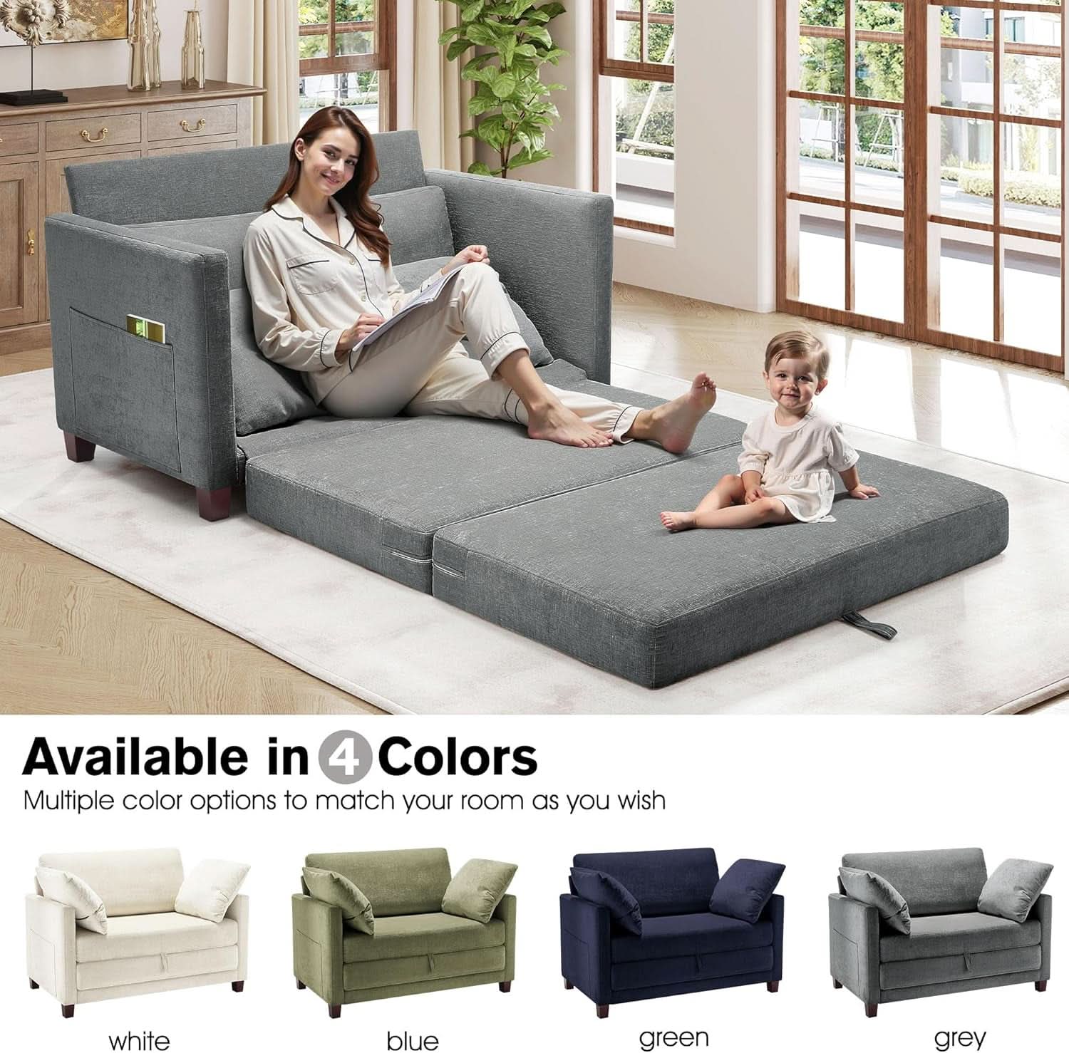 Convertible Loveseat Sleeper Sofa Bed for Small Spaces