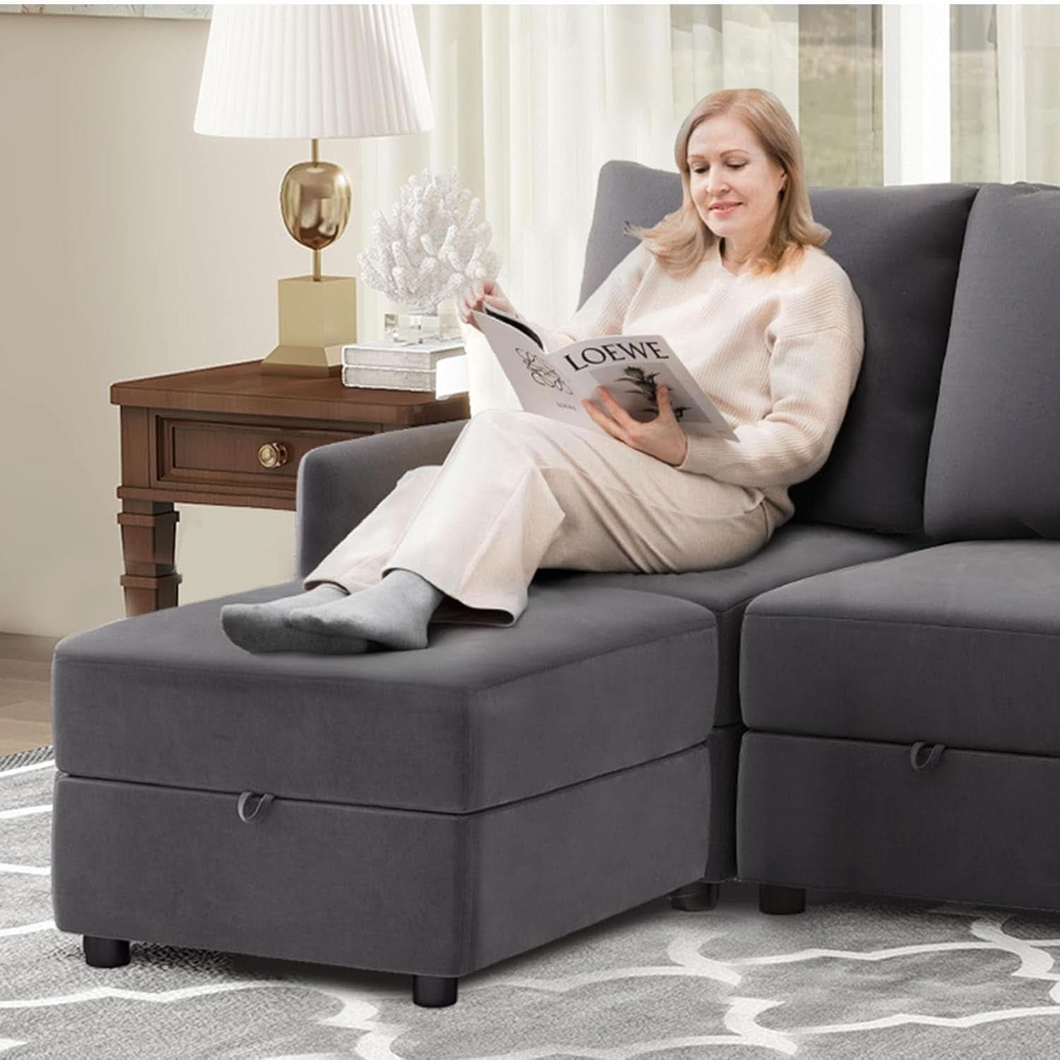 Convertible Modular Sectional Sofa with Memory Foam Comfort