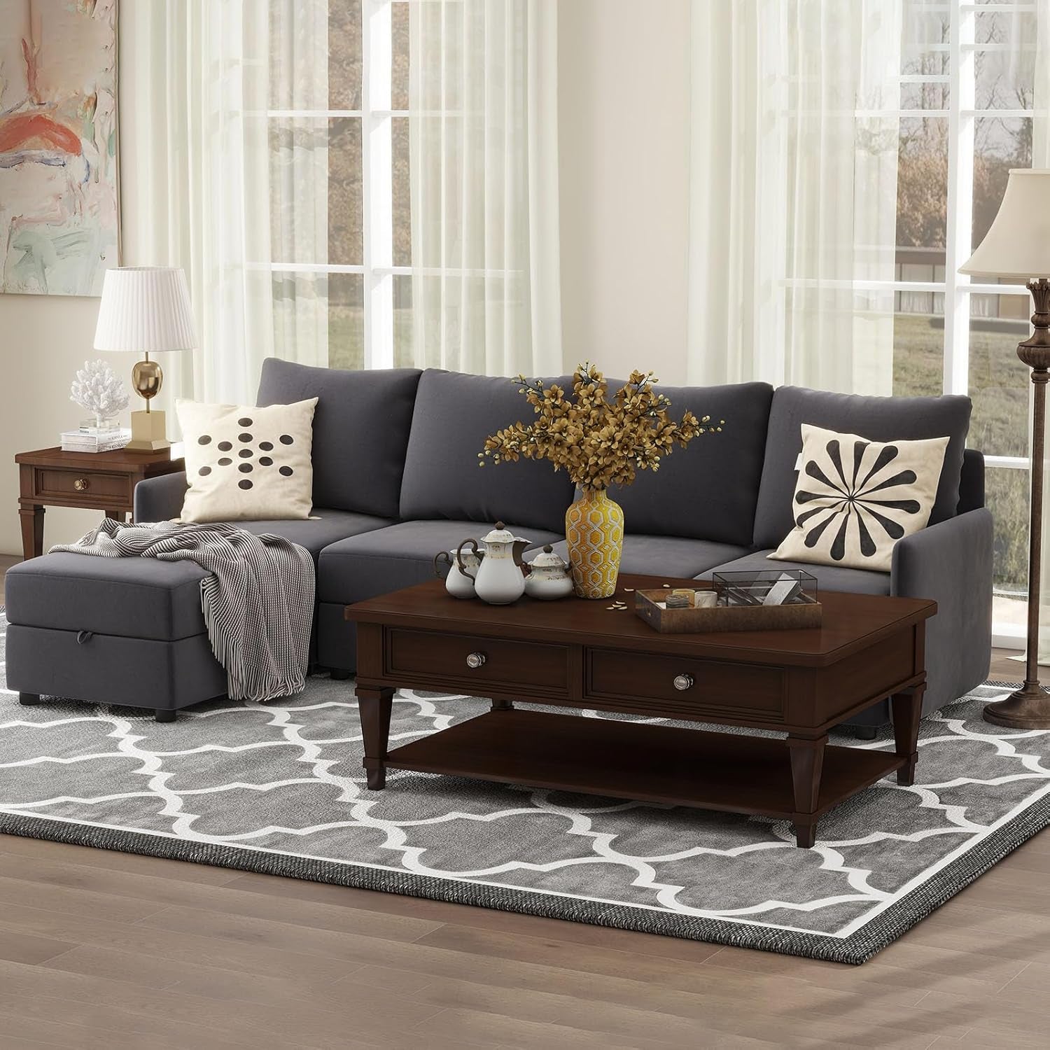 Convertible Modular Sectional Sofa with Memory Foam Comfort