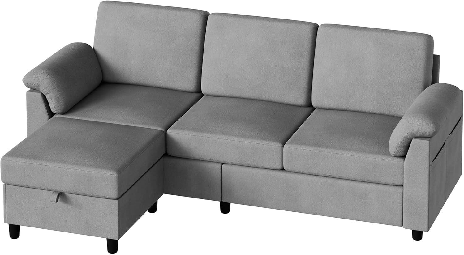 Convertible Sectional Sofa with Storage Ottoman for Small Spaces