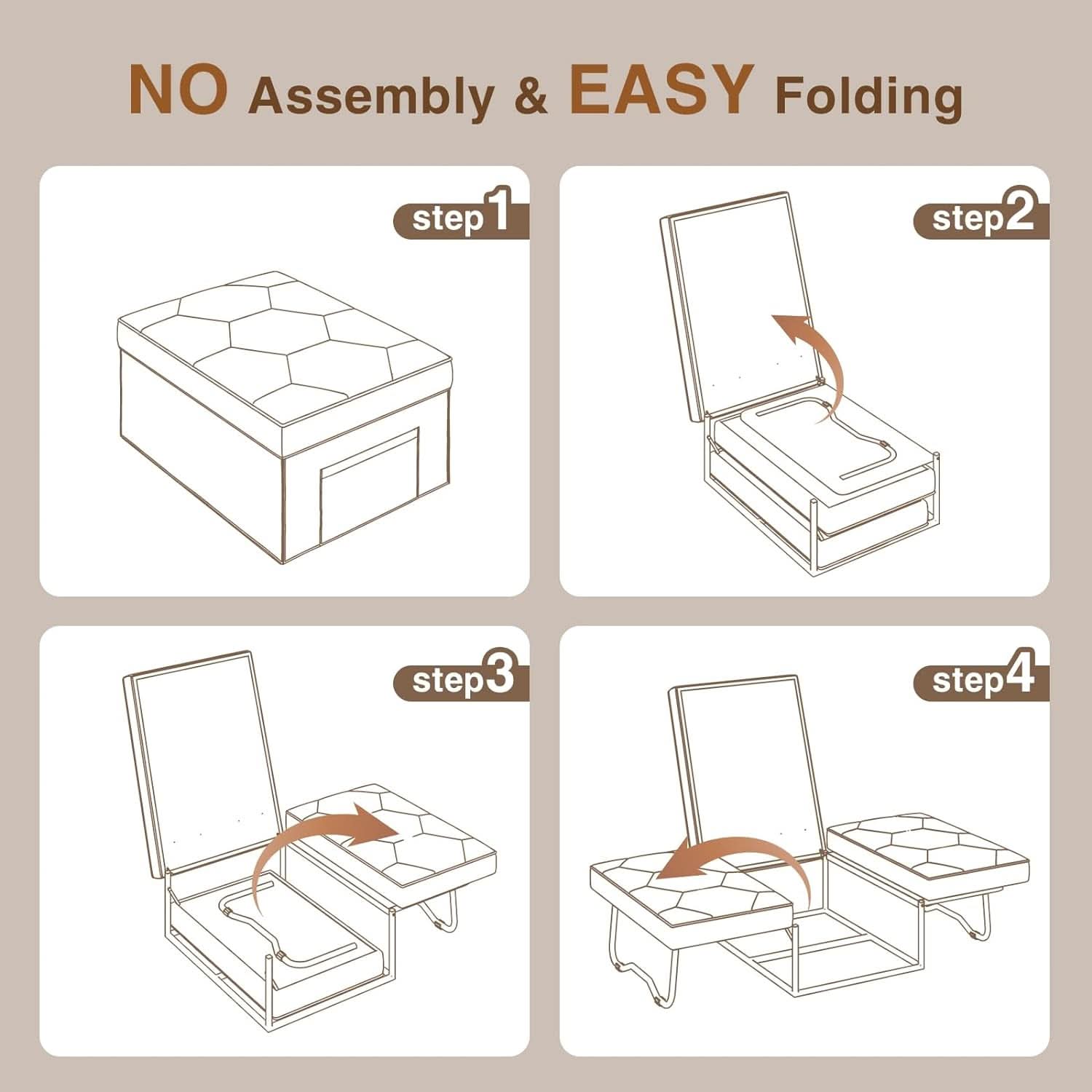Convertible Sleeper Chair Bed with Adjustable Backrest