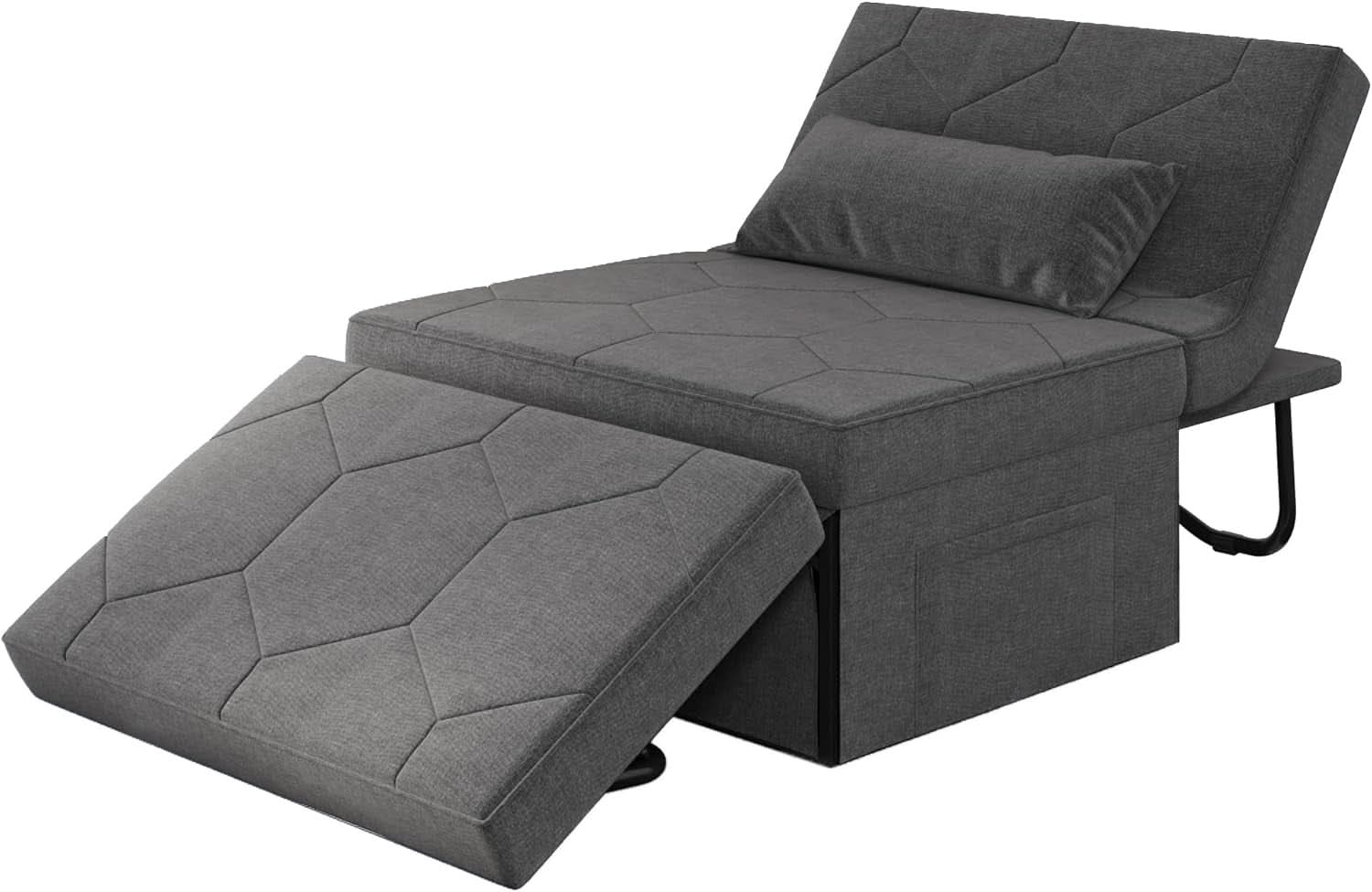 Convertible Sleeper Chair Bed with Adjustable Backrest