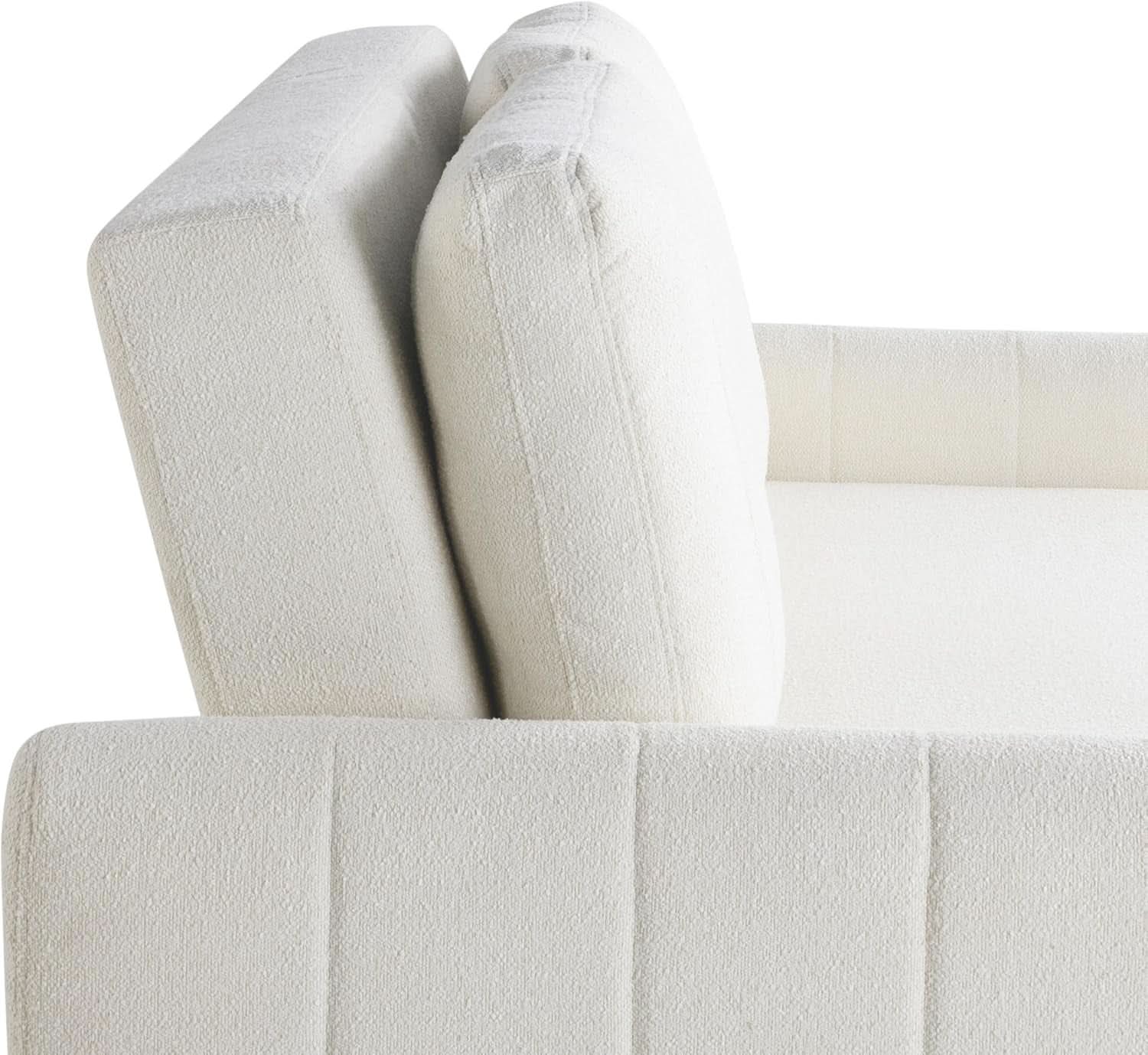 Convertible Sleeper Loveseat 66 Inch Polyester Ivory