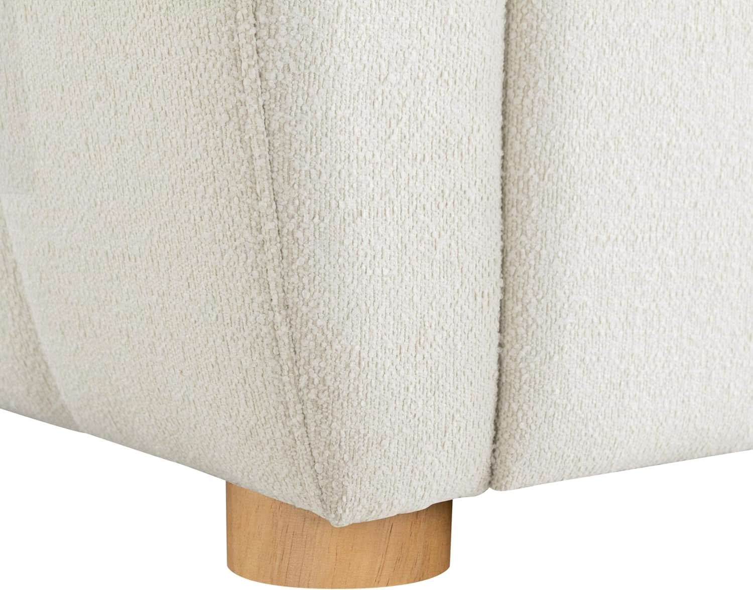 Convertible Sleeper Loveseat 66 Inch Polyester Ivory
