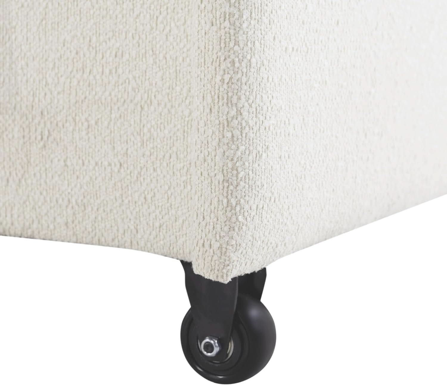 Convertible Sleeper Loveseat 66 Inch Polyester Ivory