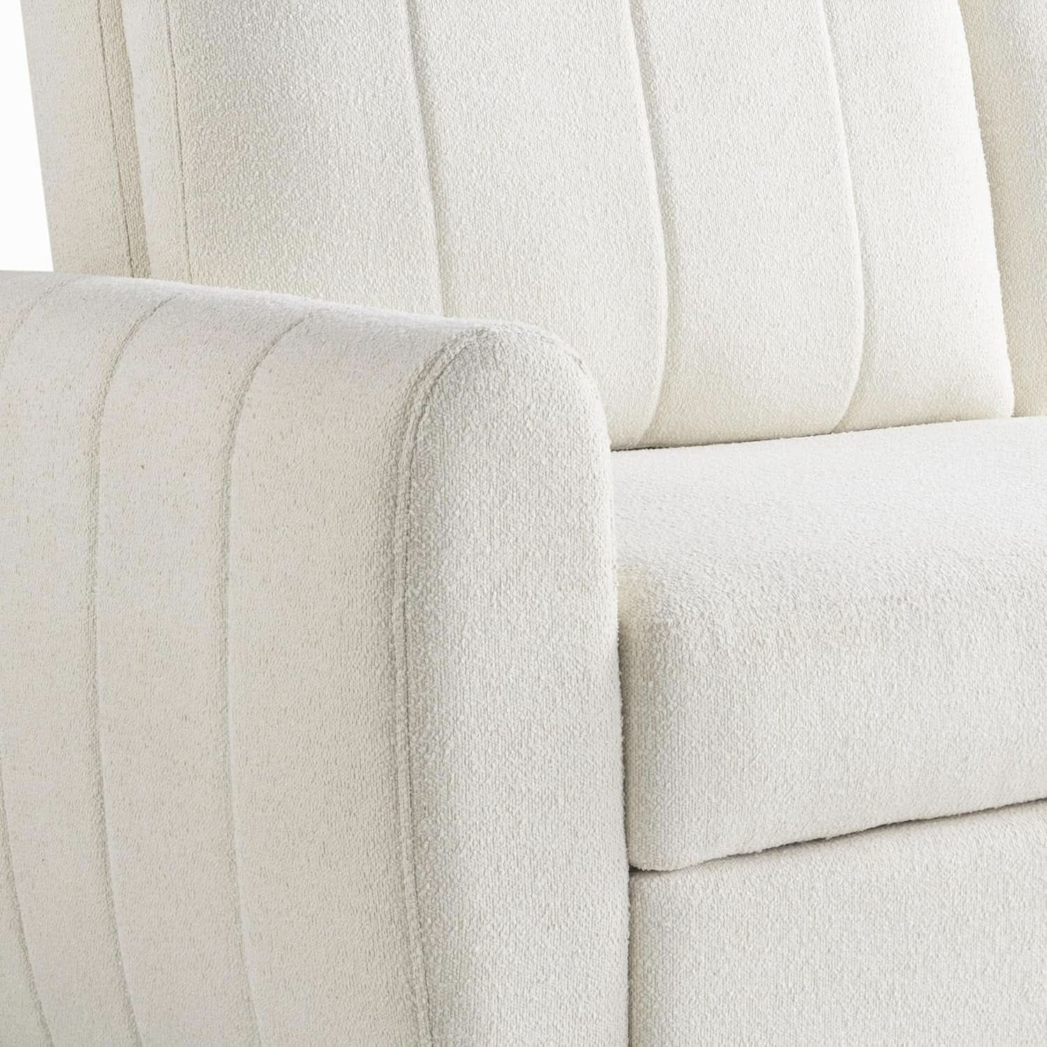 Convertible Sleeper Loveseat 66 Inch Polyester Ivory