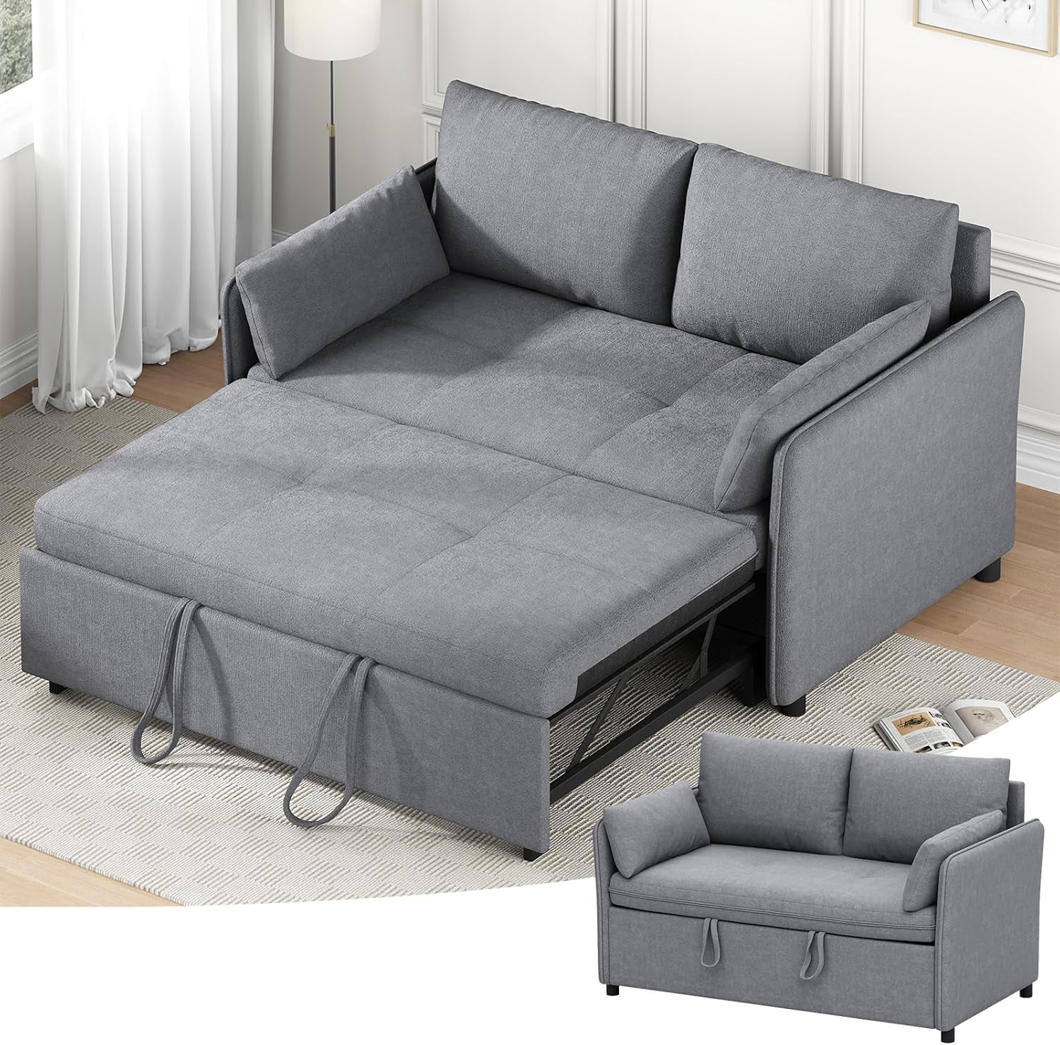 Convertible Sleeper Sofa Bed With Adjustable Backrest