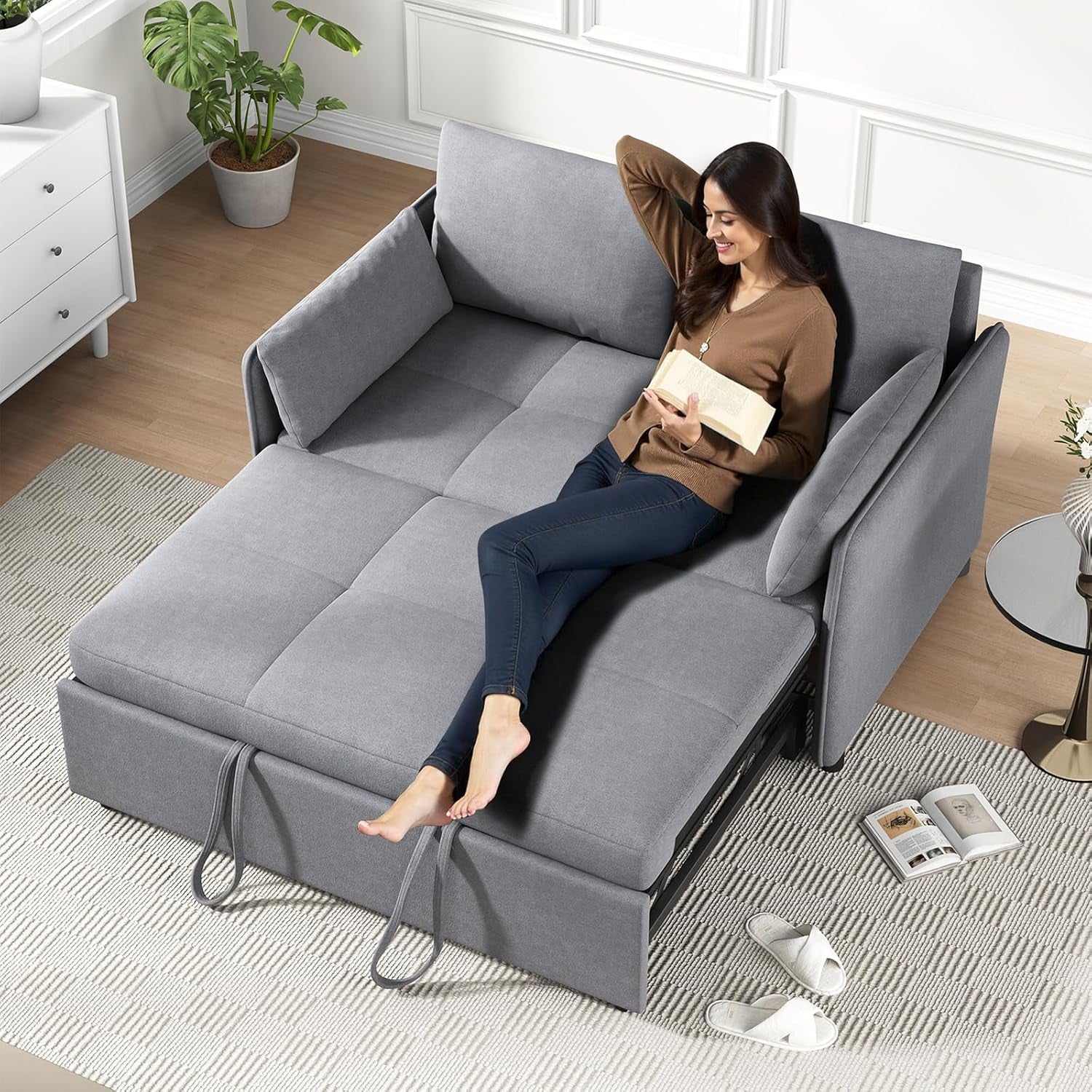 Convertible Sleeper Sofa Bed With Adjustable Backrest
